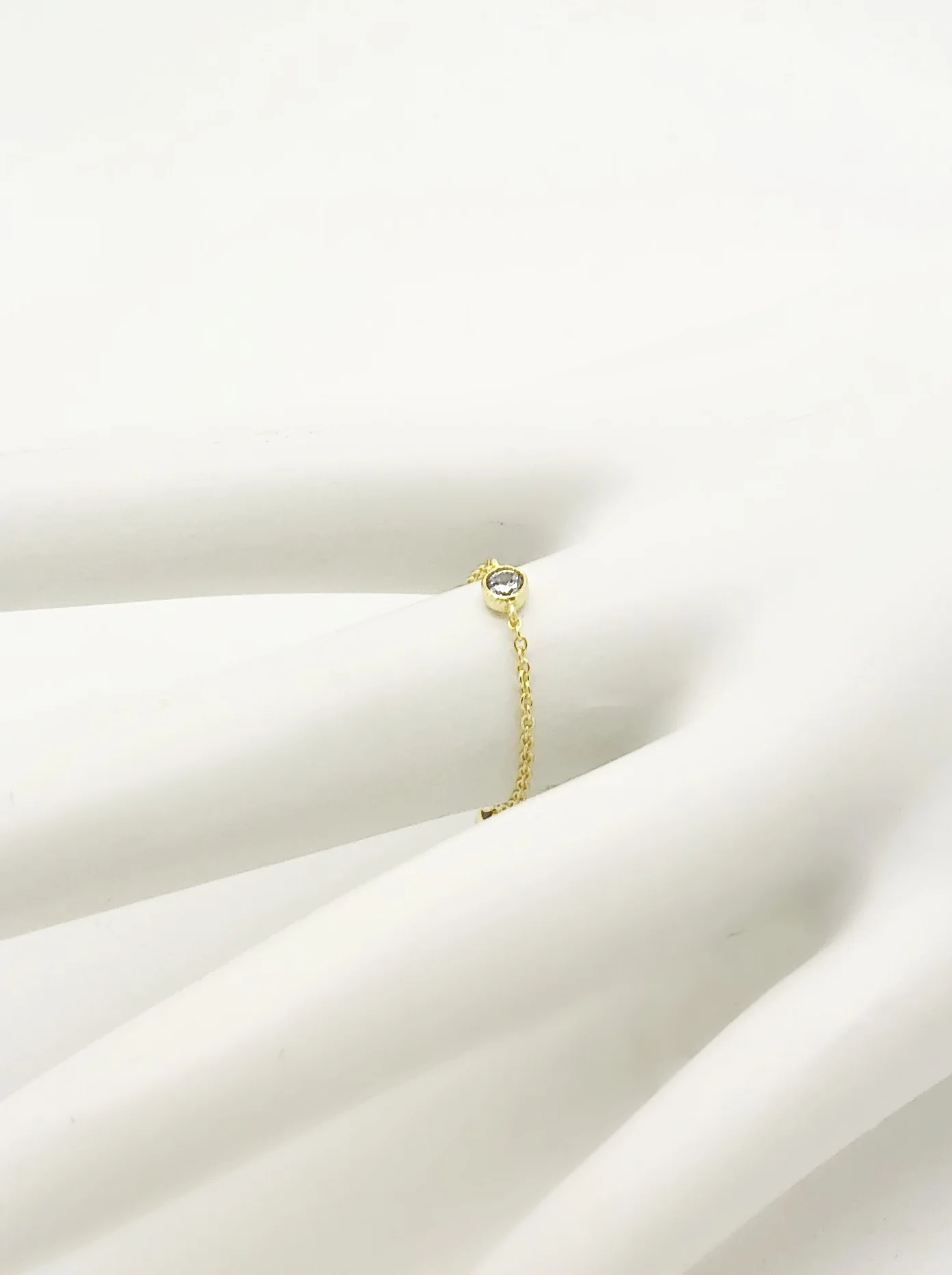 Adjustable Single CZ Stud Ring