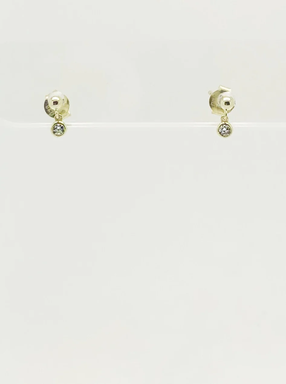 Ball Stud with CZ Charm