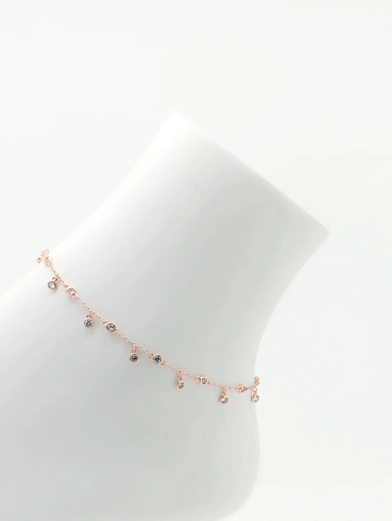 CZ ALTERNATING SHAKER ANKLET