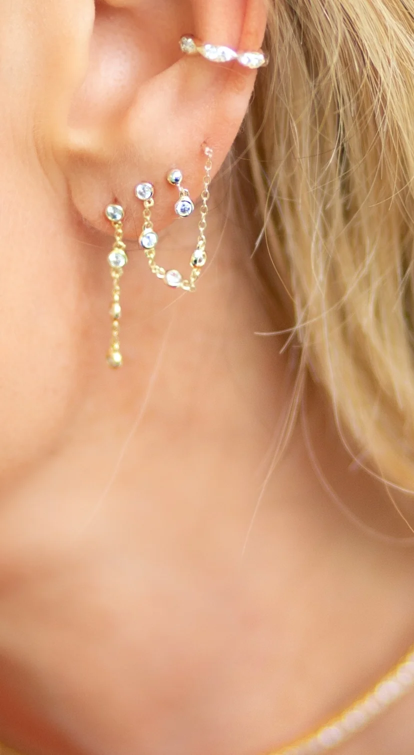 4-CZ Threader Earring 
