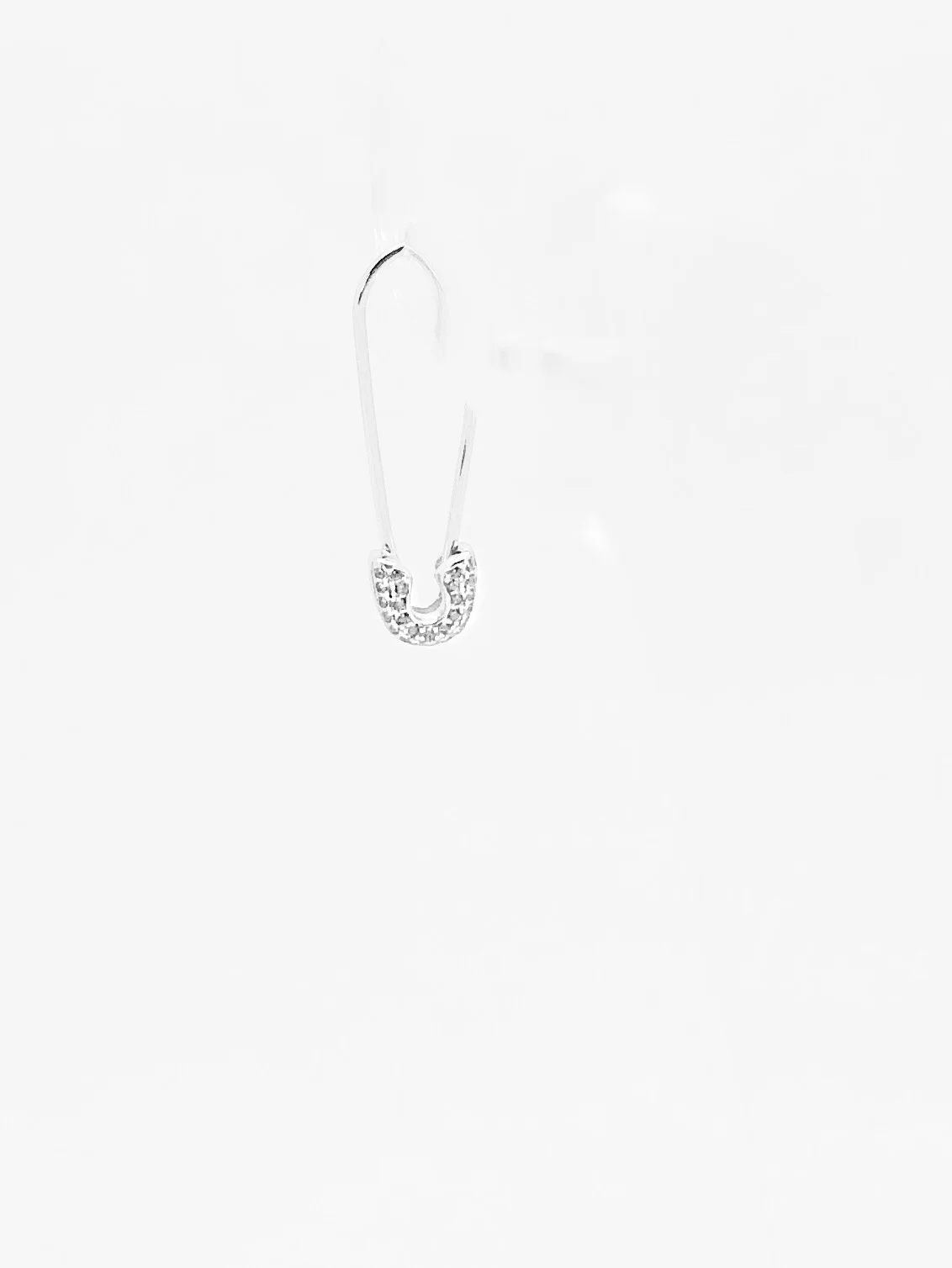 (Medium) CZ SAFETY PIN EARRING