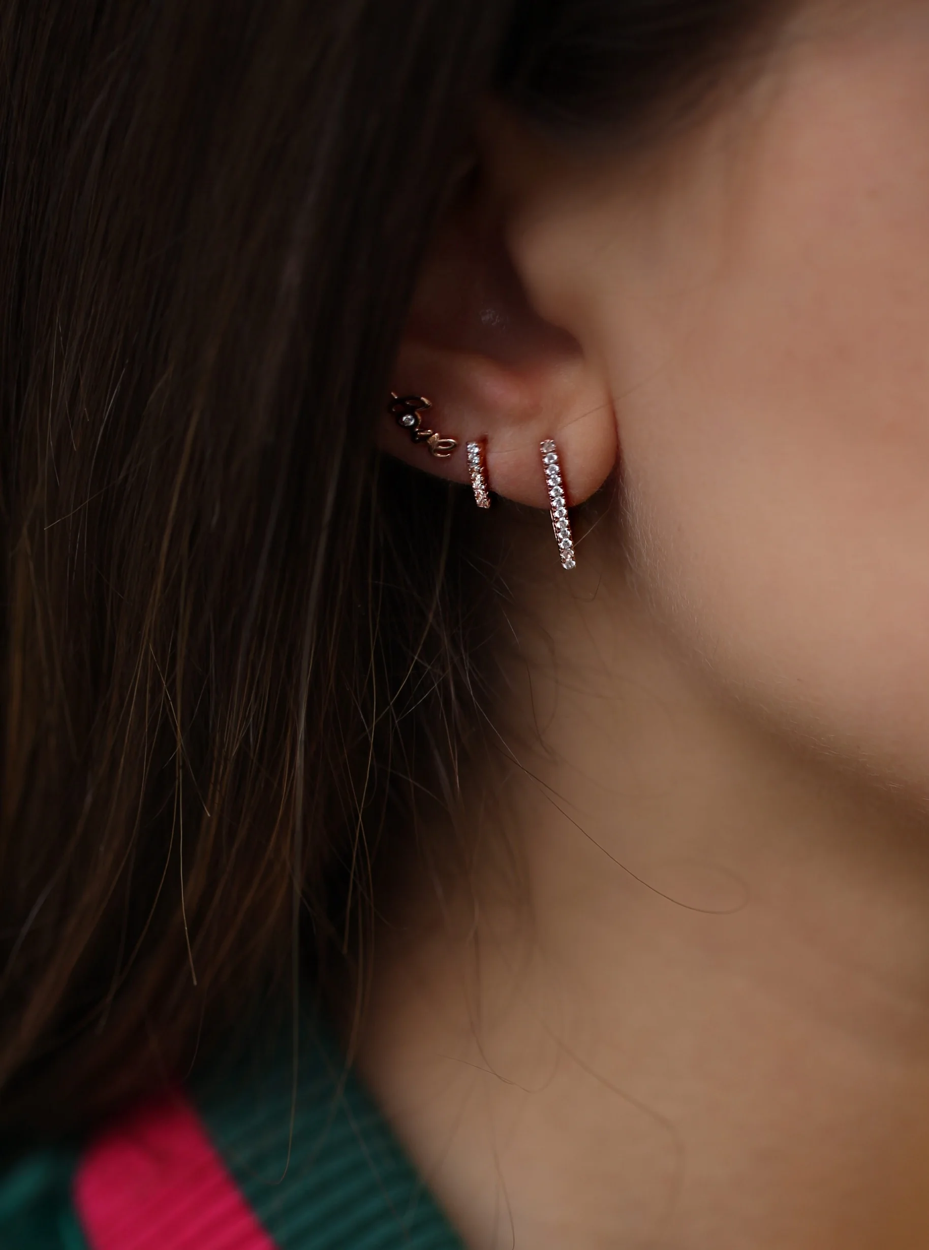 Mini CZ Triangle Hoops
