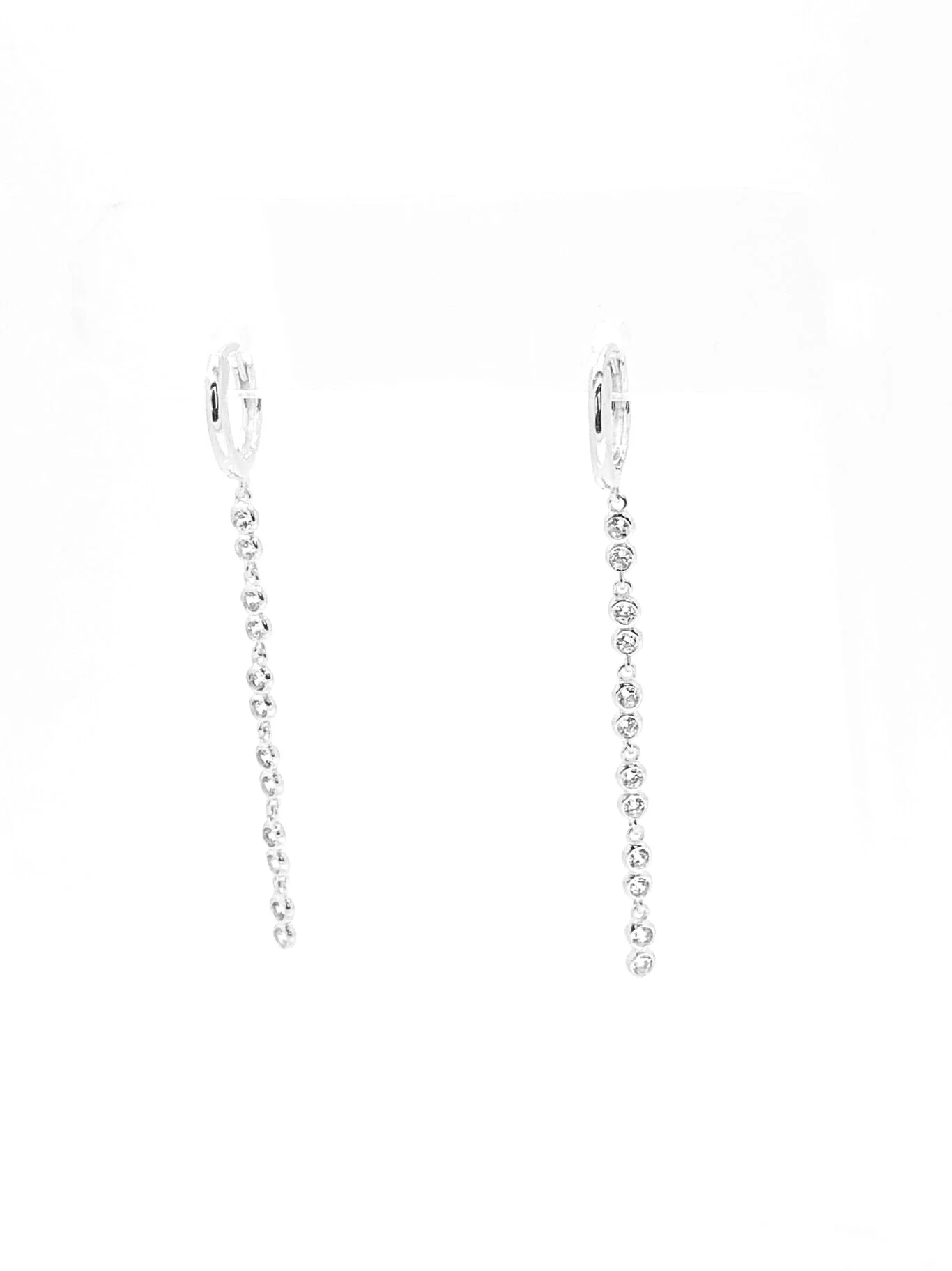Huggie Hoop 10-CZ Drop Earring