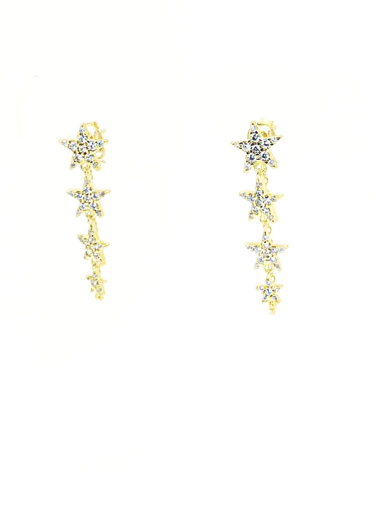 Gradual 4-Star Chain Around Earring