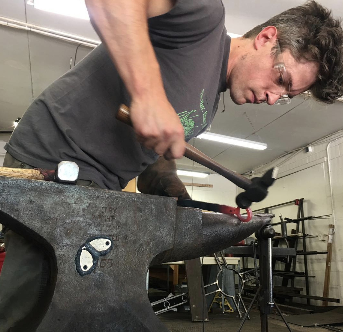 North Adams Project blacksmith Ben Westbrook, who relocated to North Adams in 2017.