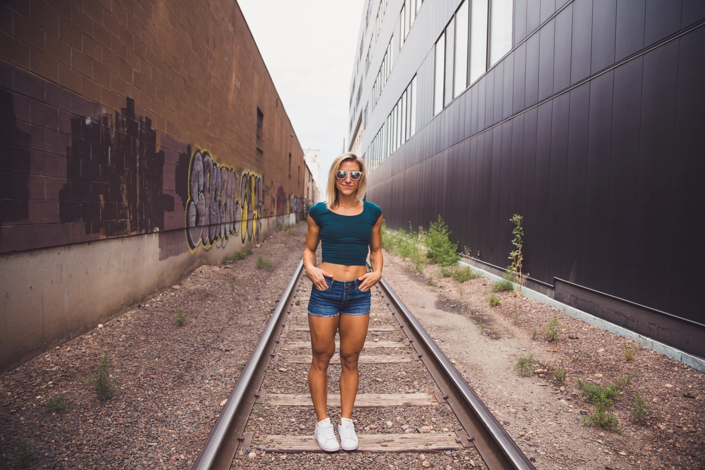 Booty and Long Legs in Jeans Shorts