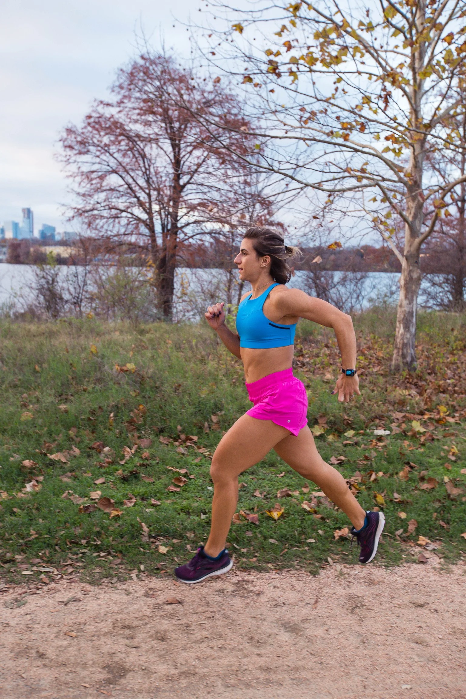Tara running in nature.