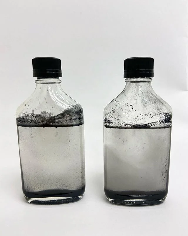 Present state of past thoughts
.
.
.
.
.
.
.
.
.
.
.
.
.
#vessels #reflections #durationalart #conceptualart #containers #vermontsnow #sculpture #conceptualsculpture #bottledupemotions #powderedcharcoal #handcutstencils #textbasedart #text #passingth