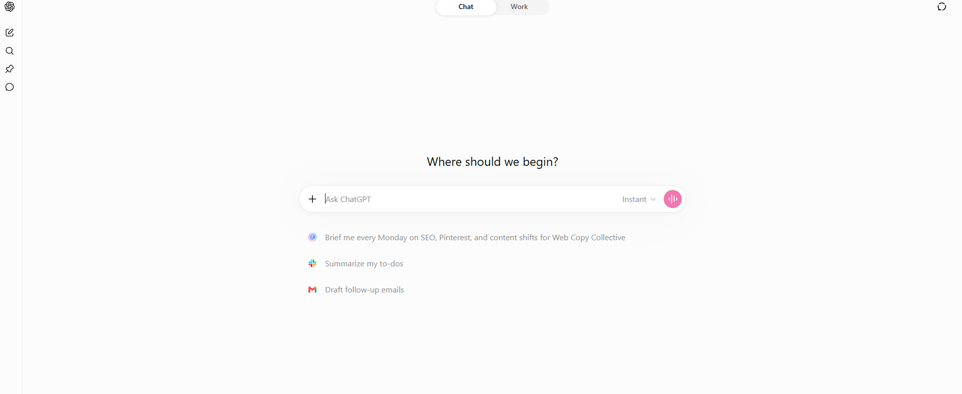 screenshot of ChatGPT copywriting tool