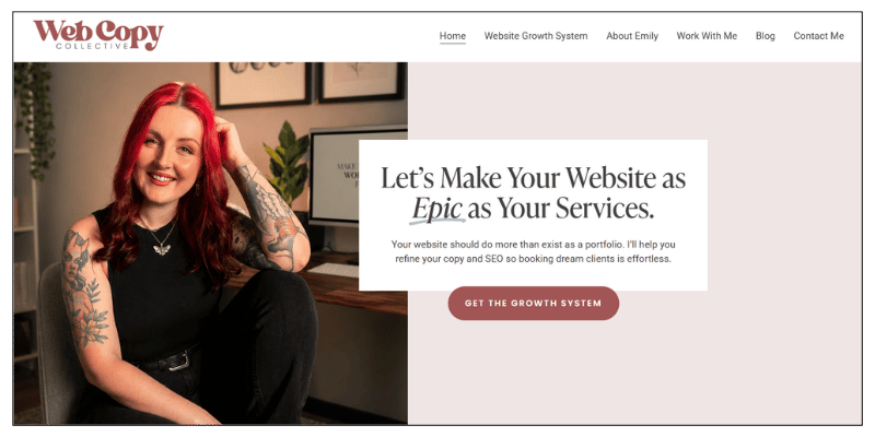 Homepage example for website audit checklist
