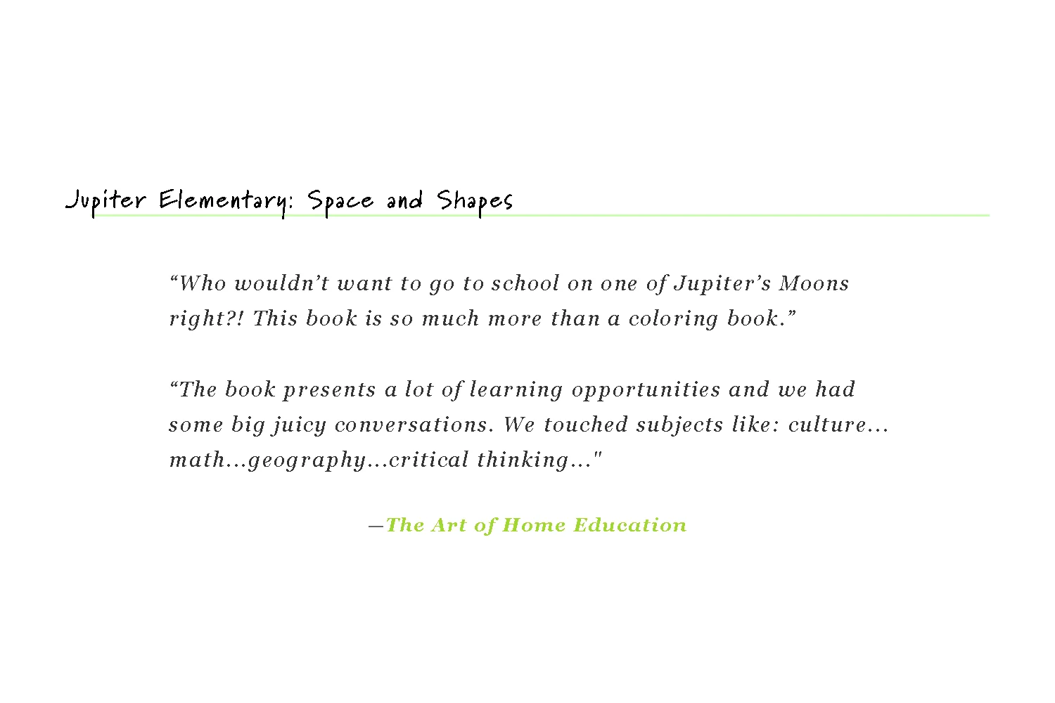 Jupiter Elementary: Space and Shapes