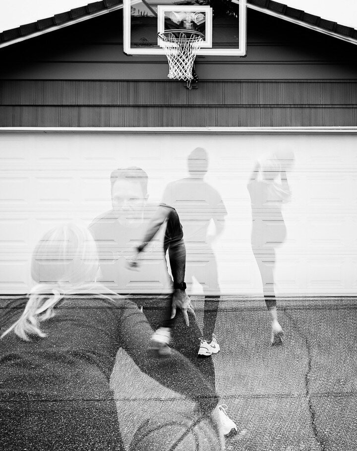 I accidentally left my camera on the setting for double exposure when I grabbed it to shoot these two shooting hoops in the driveway, but decided I wasn't mad about it when I saw how much fun the images were. I should make mistakes like this more oft