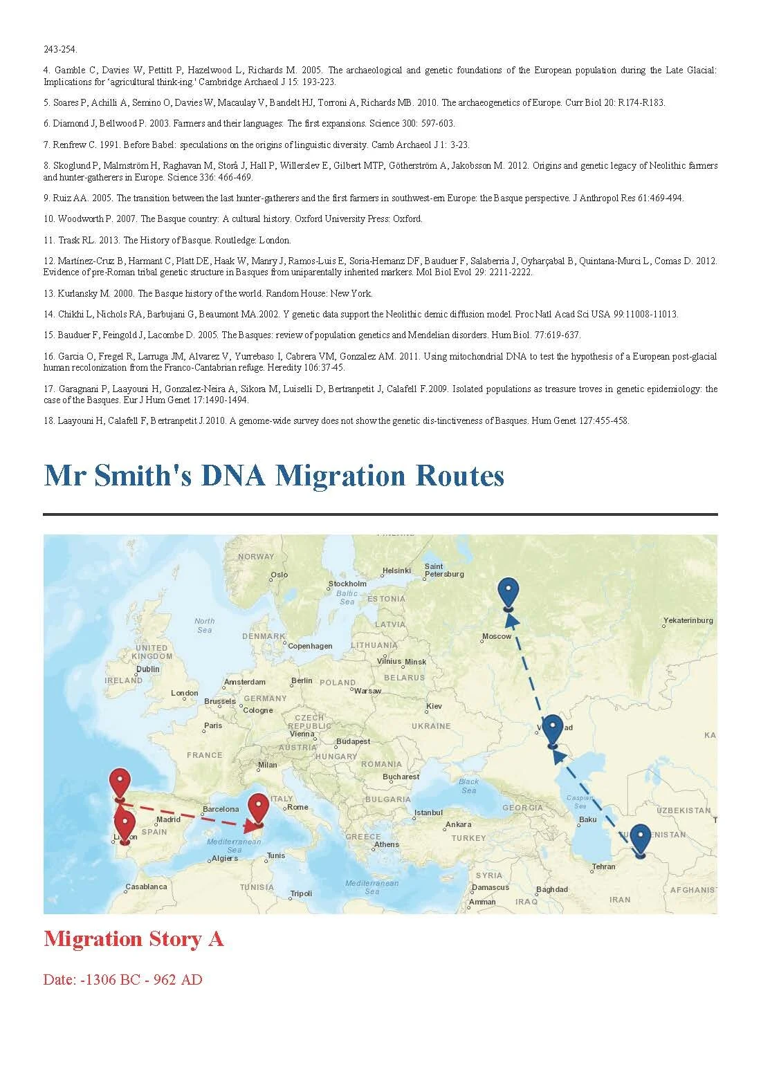 GPS Origins Ancestry Test Example Results
