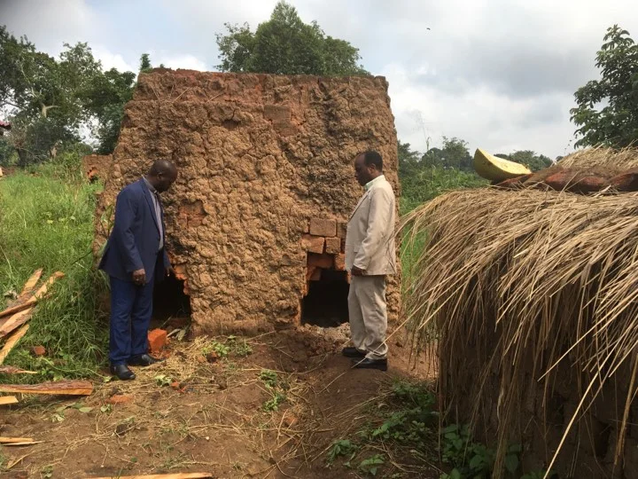 Most bricks used in construction are made by hand in rural villages of Uganda. Here’s a photo of Pastor Raymond checking out the brick making facility & process.