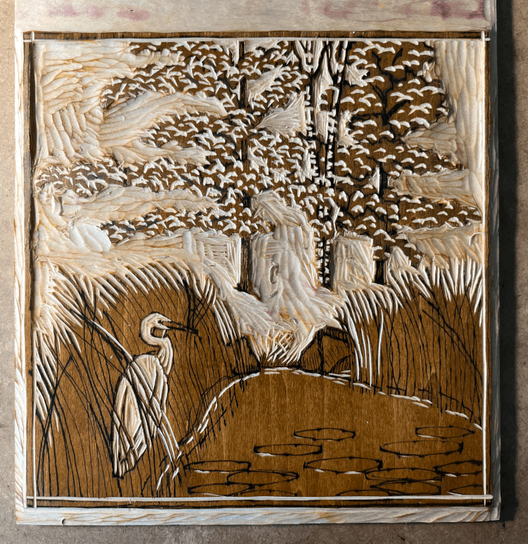 Great Egret woodblock print — Jim Meyer Studio