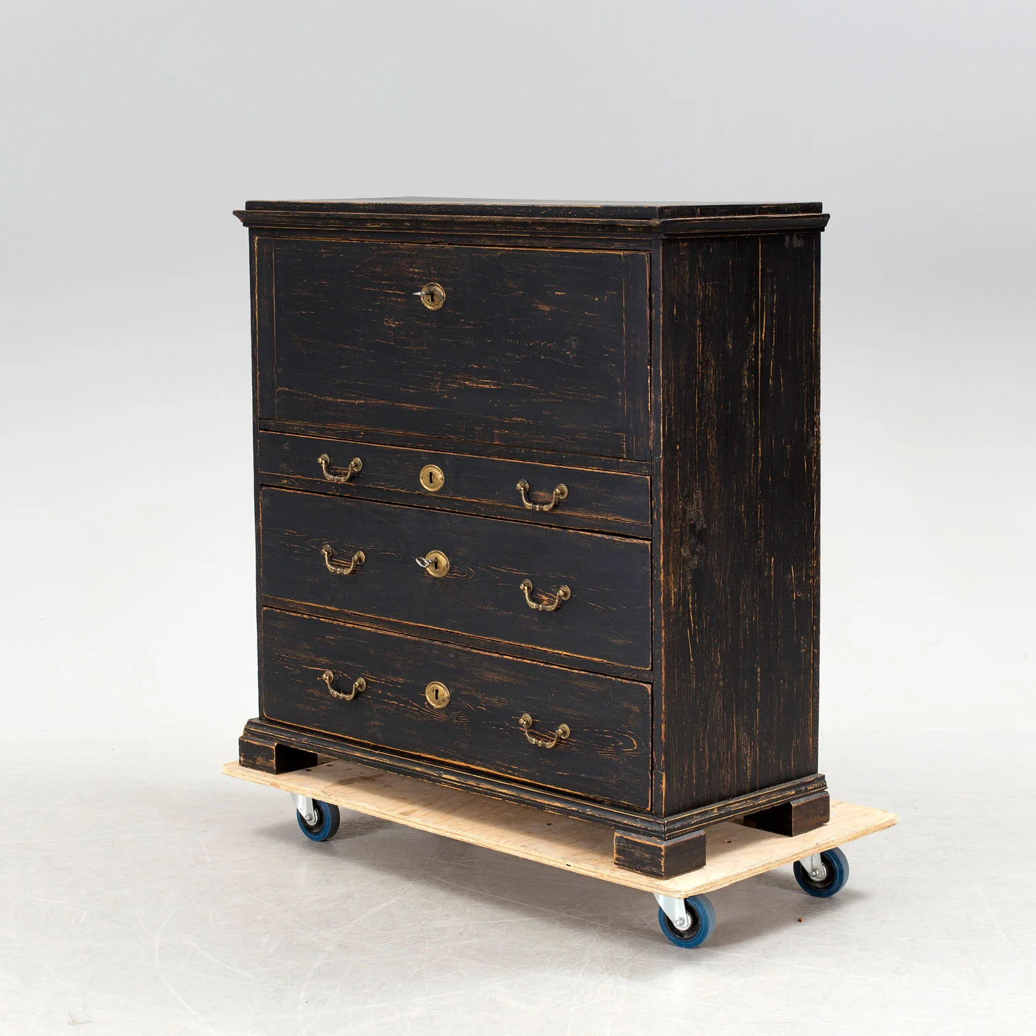 18TH CENTURY SWEDISH BLACK SECRETAIRE