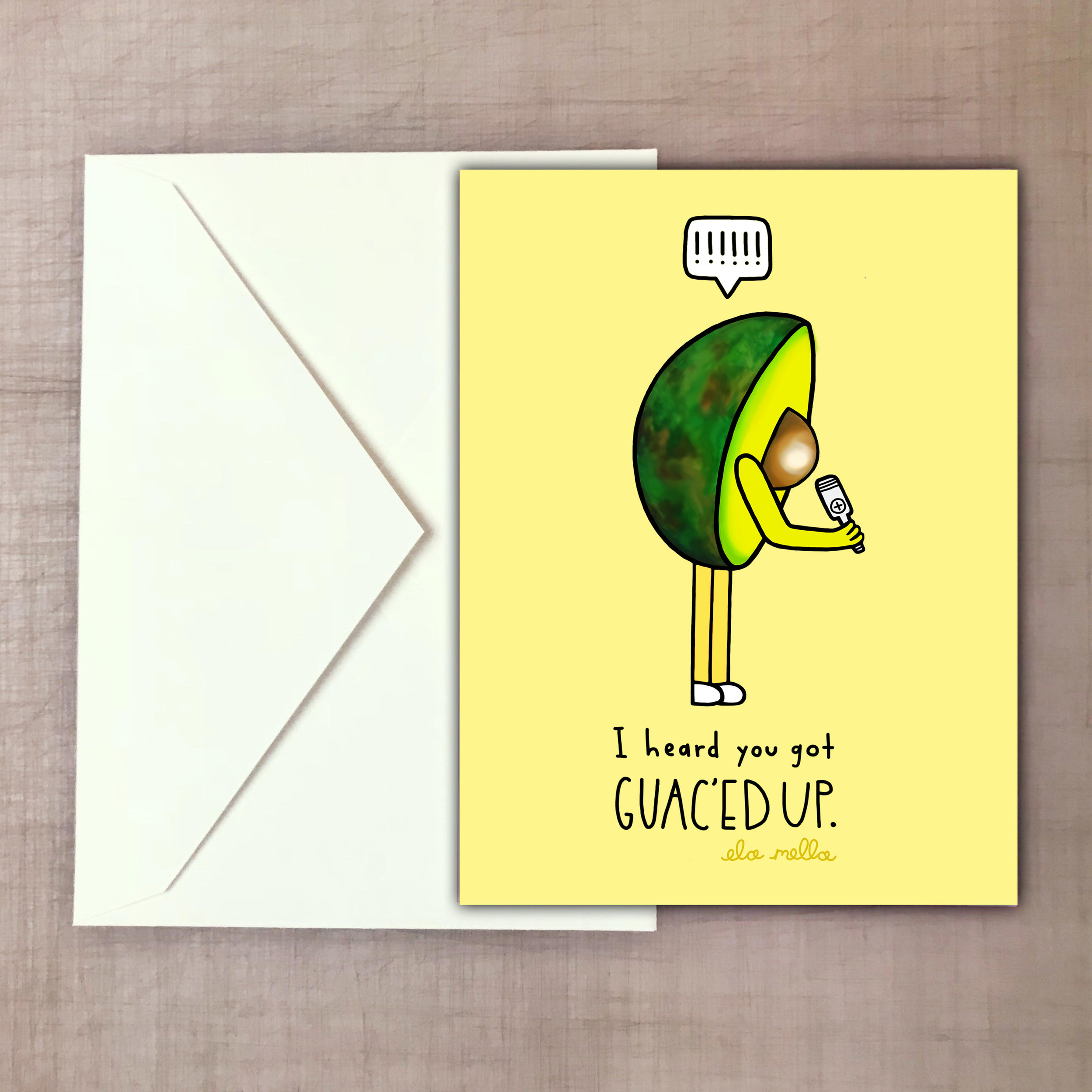 Guaced Up Yellow Greeting Card.jpg