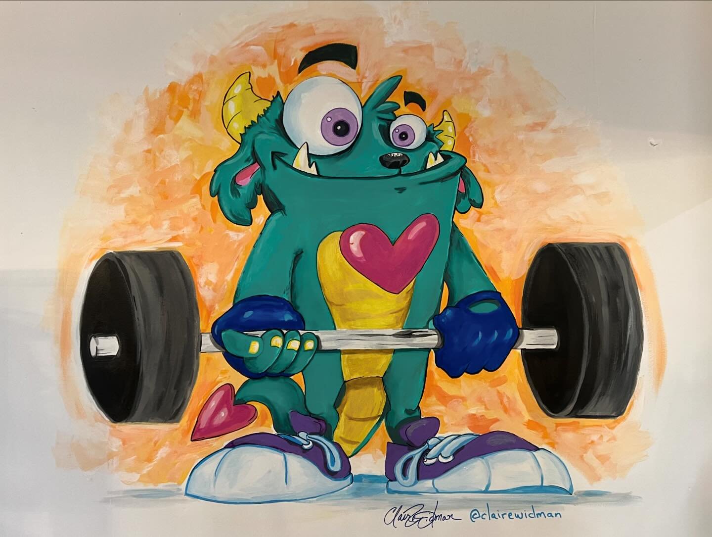 Visit my latest mural Monster @thefitinn! While you&rsquo;re there, meet @mollyharringtoncanu and @acanu, the amazing owners and trainers of the hands down best gym I&rsquo;ve ever belonged to for more reasons then I can hashtag here. 🏋️🎨❤️ #gymart