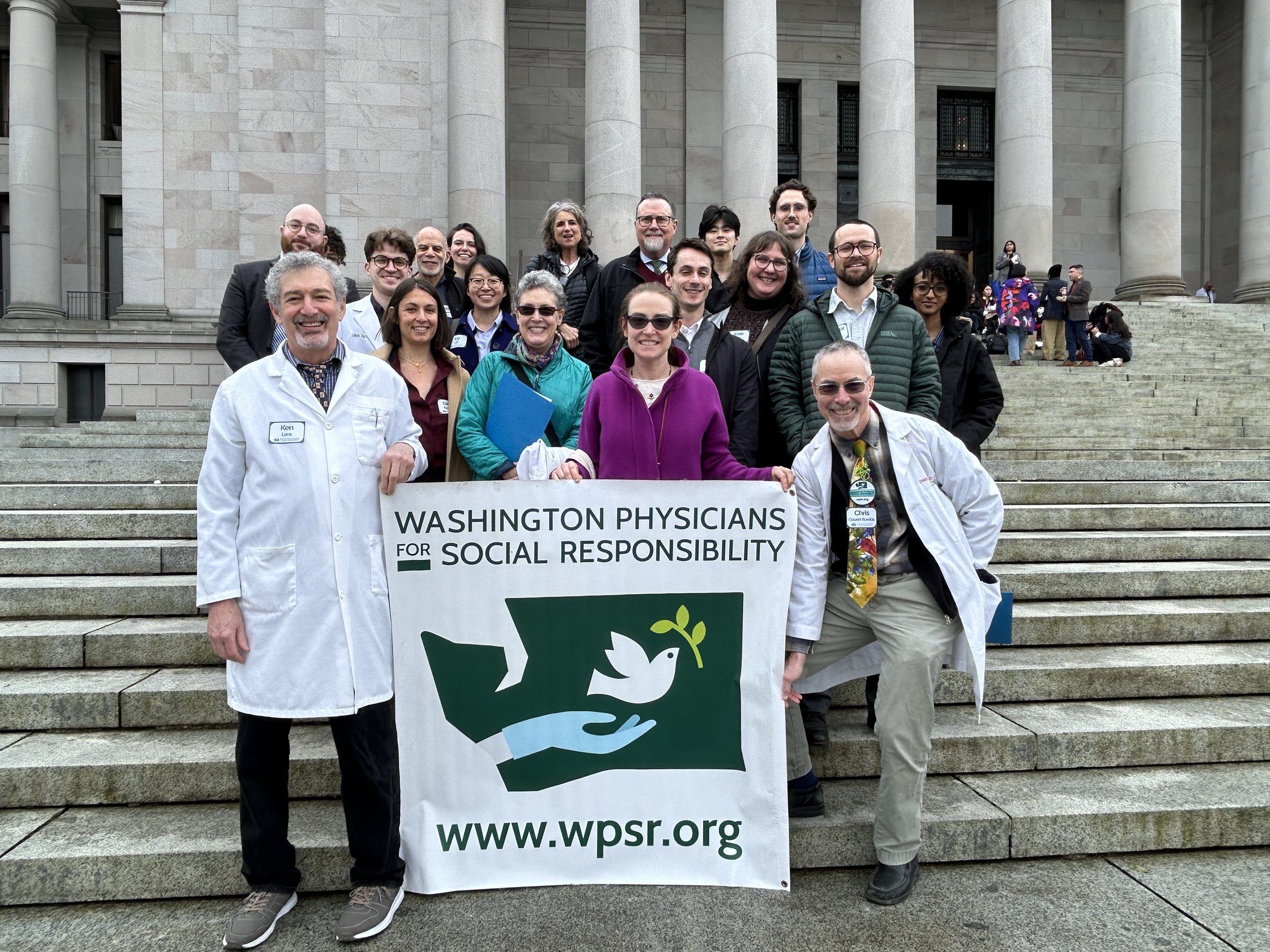 Washington Physicians for Social Responsibility health professionals meeting with legislators in Olympia during 2026 Lobby Day