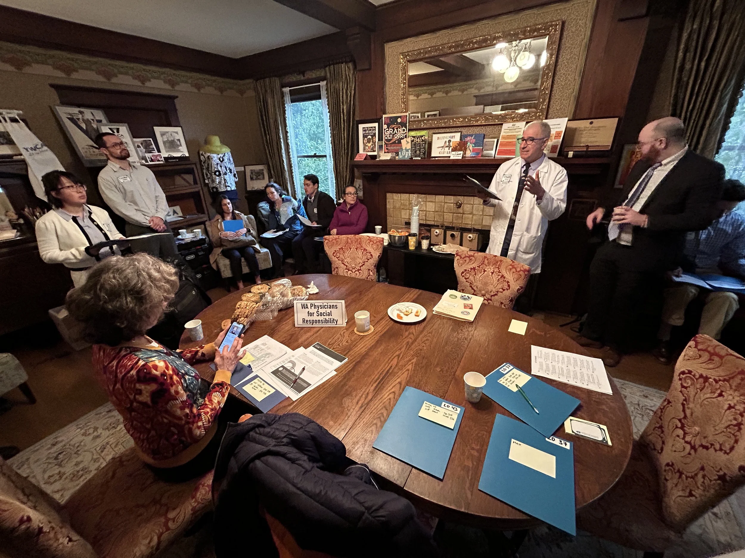 Washington Physicians for Social Responsibility health professionals meeting with legislators in Olympia during 2026 Lobby Day