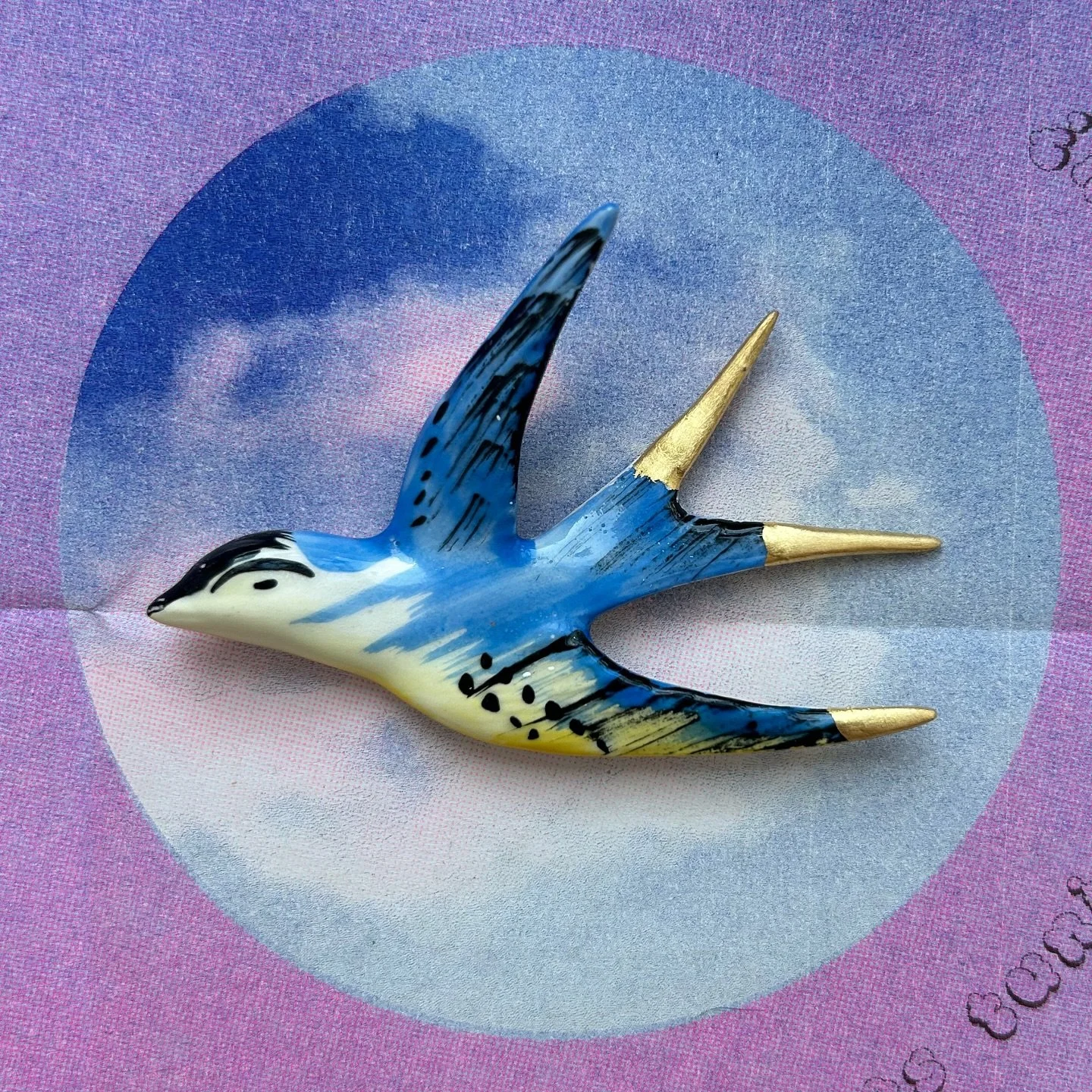 A little repair job I finished up this weekend, getting ready to fly home.
There are 4 of these sweet little ceramic birds in the flock, but they’d sadly lost quite a few wing tips over the years. The missing parts were remodelled and attached
