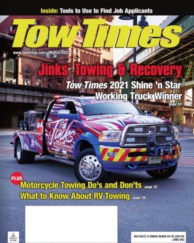 We had the pleasure of shooting with @jinksmotorcarriersinc for the cover of nationally published magazine @towtimes for their March issue! 

#rvavideographer #rvaphotographer