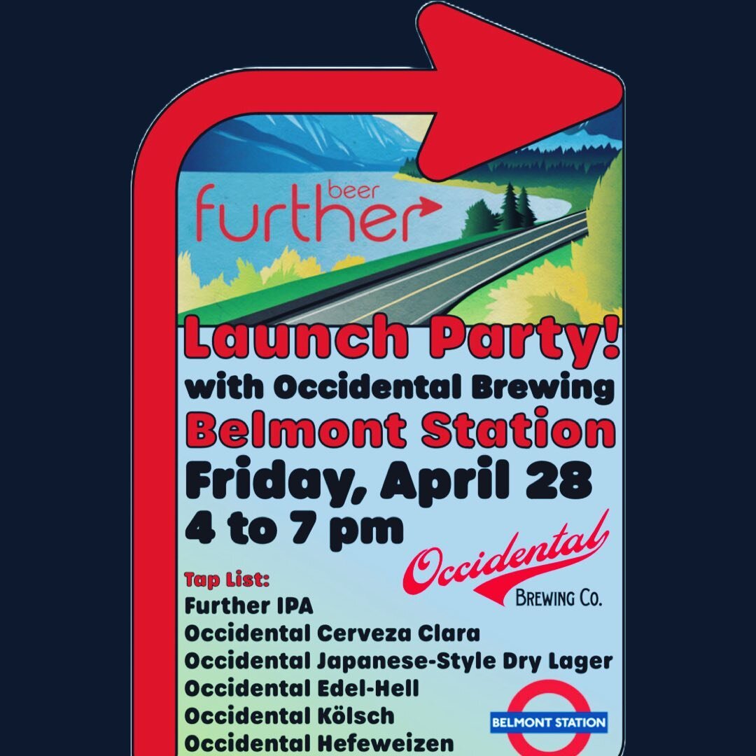 Tomorrow 4/28 at 4 p.m. we will be launching a new brand from Occidental Brewing: Further Beer. A brewery typically associated with more German style beer, Further is meant to allow the brew team more freedom in their approach to brewing. This means 