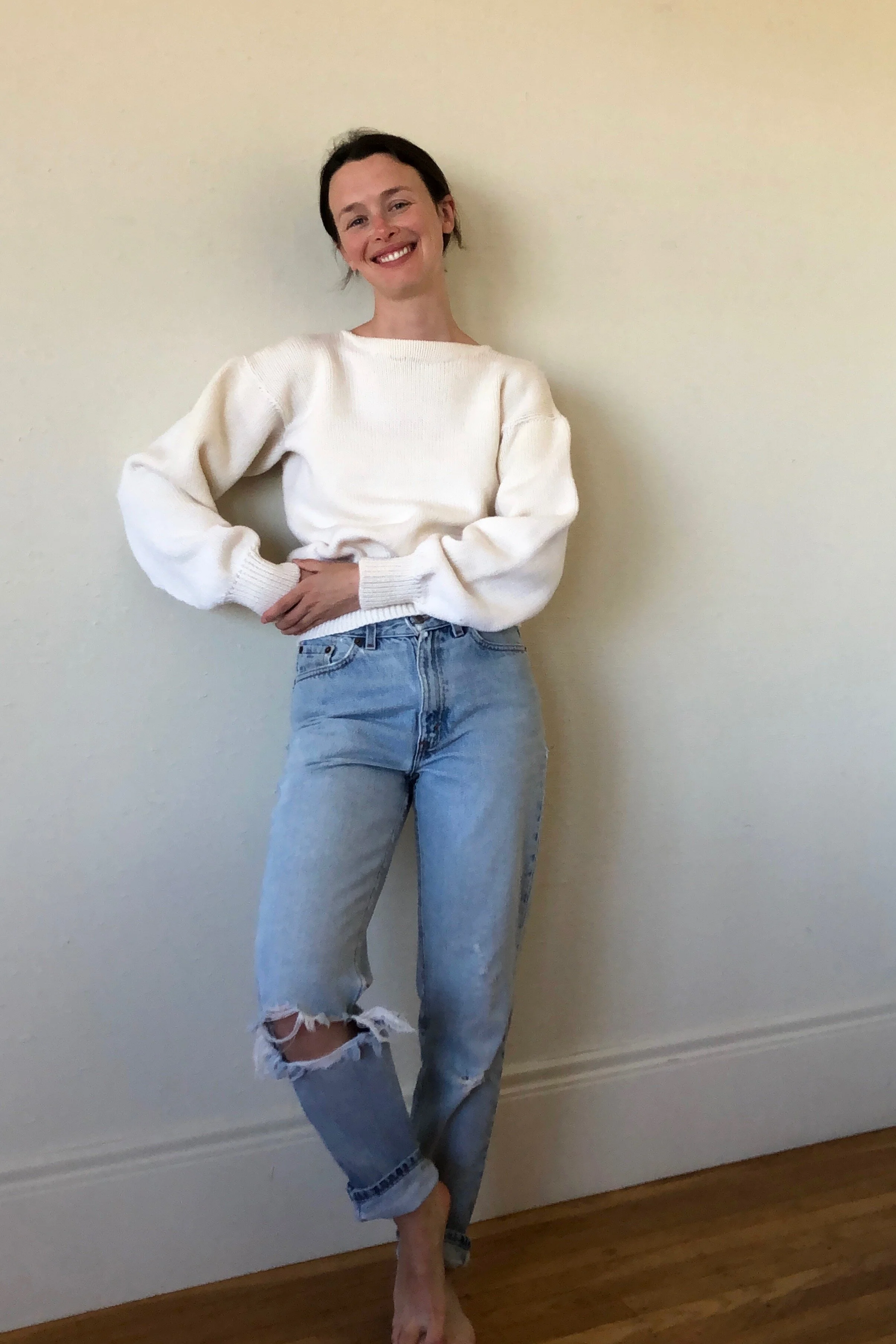 60s CREAM PULLOVER SWEATER - Los Altos Hills, Ca