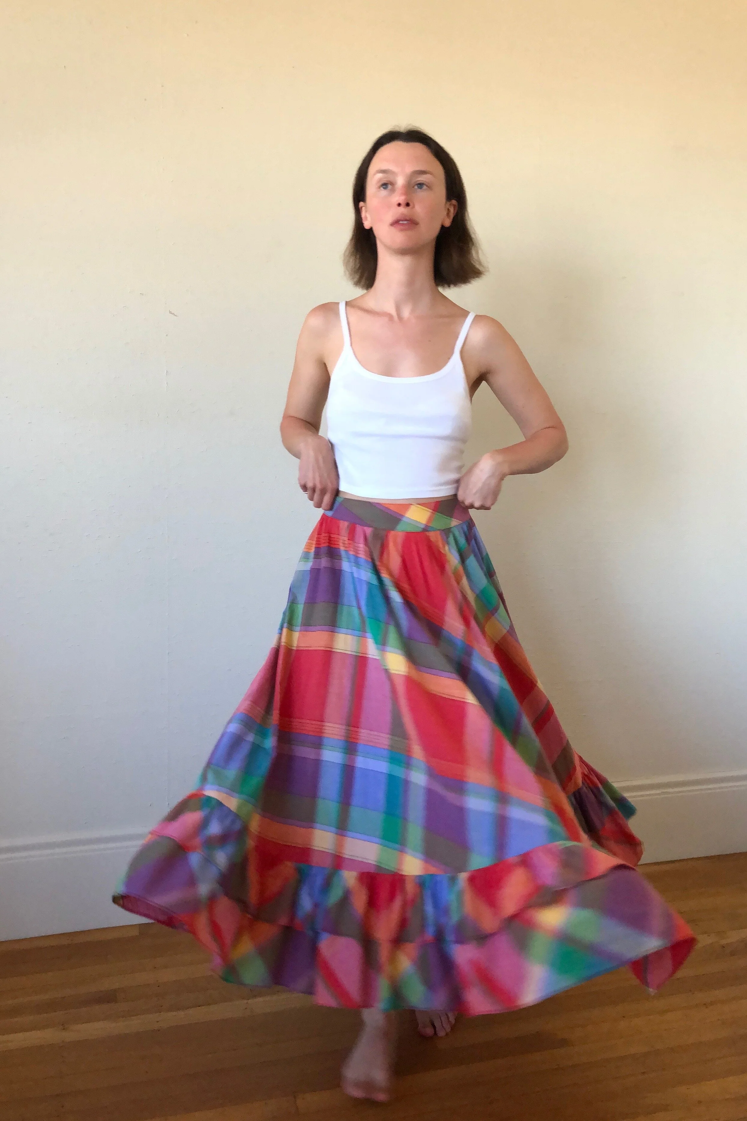 LATE 70s RAINBOW PLAID SKIRT - Los Altos Hills, Ca