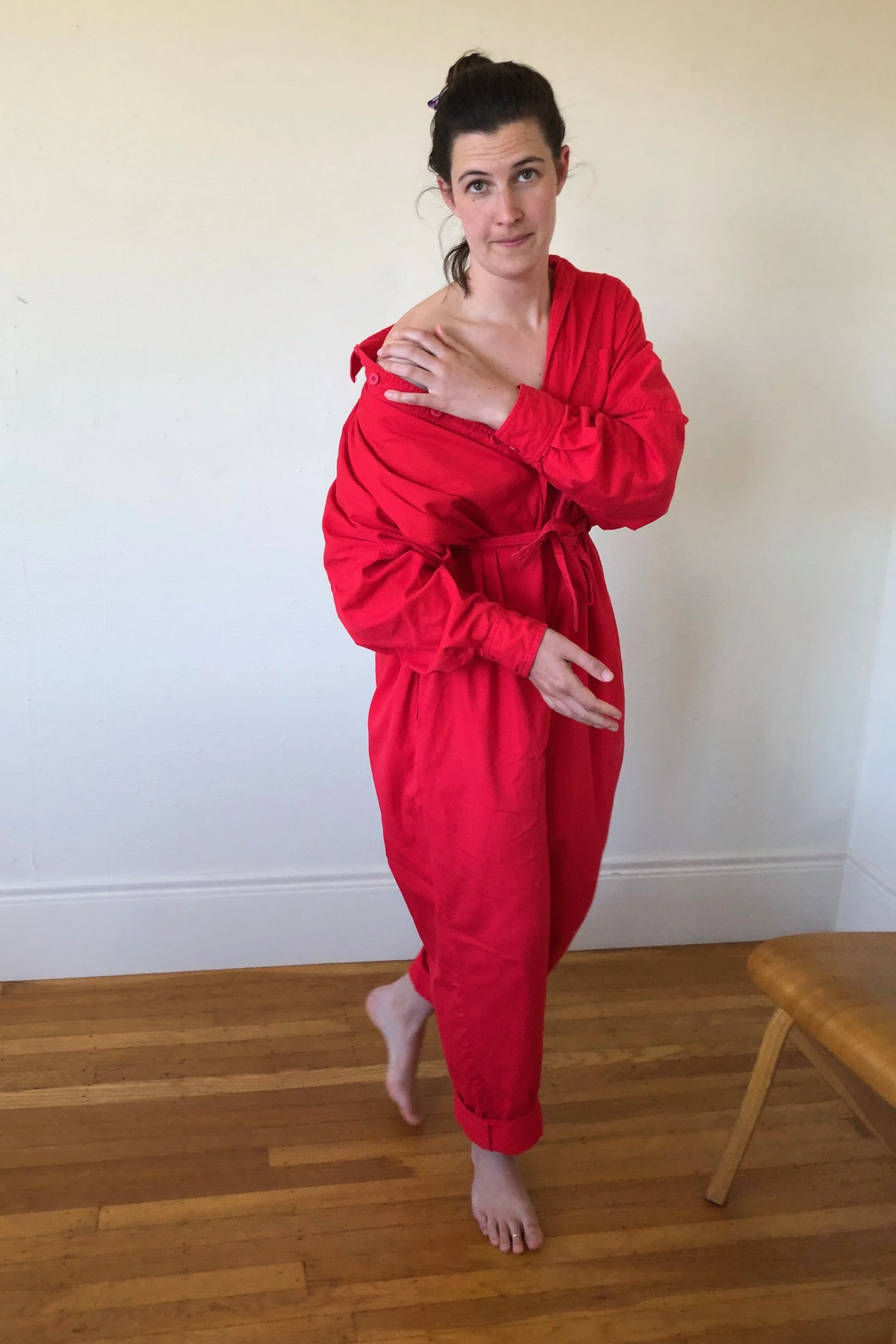 80s BIS GENE EWING CHERRY JUMPSUIT - Los Altos Hills, Ca