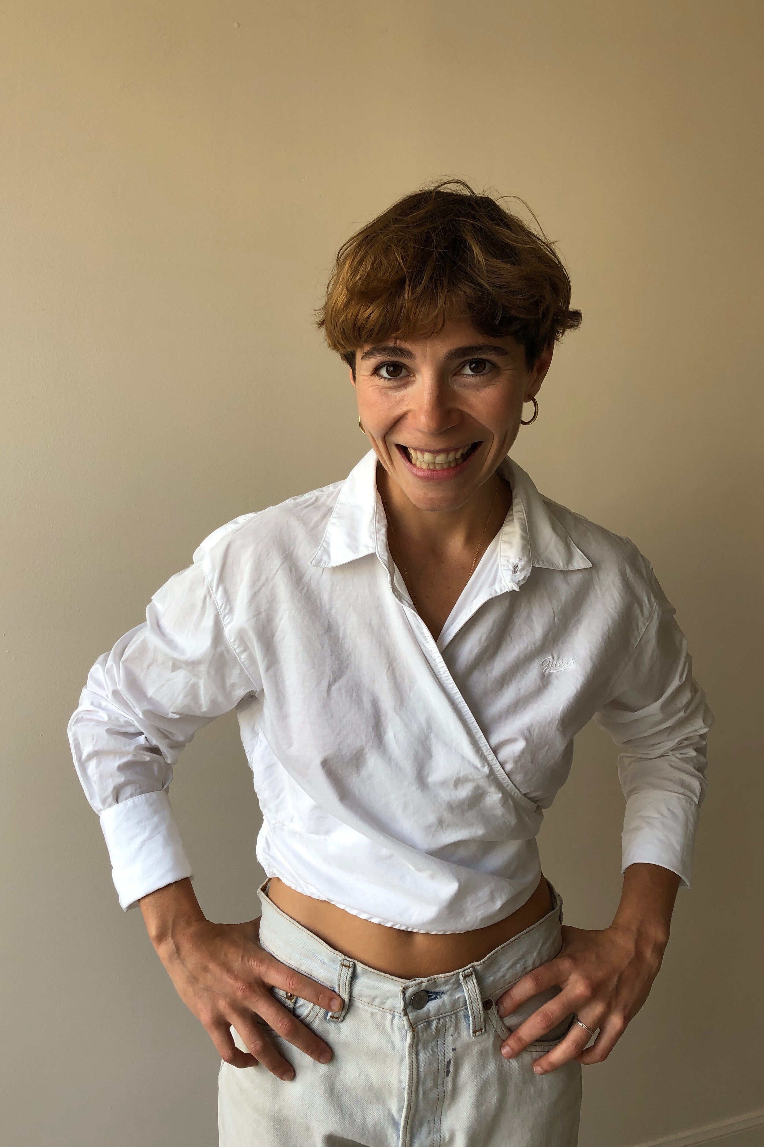 80s GUESS WRAP BLOUSE - Sunset, San Francisco