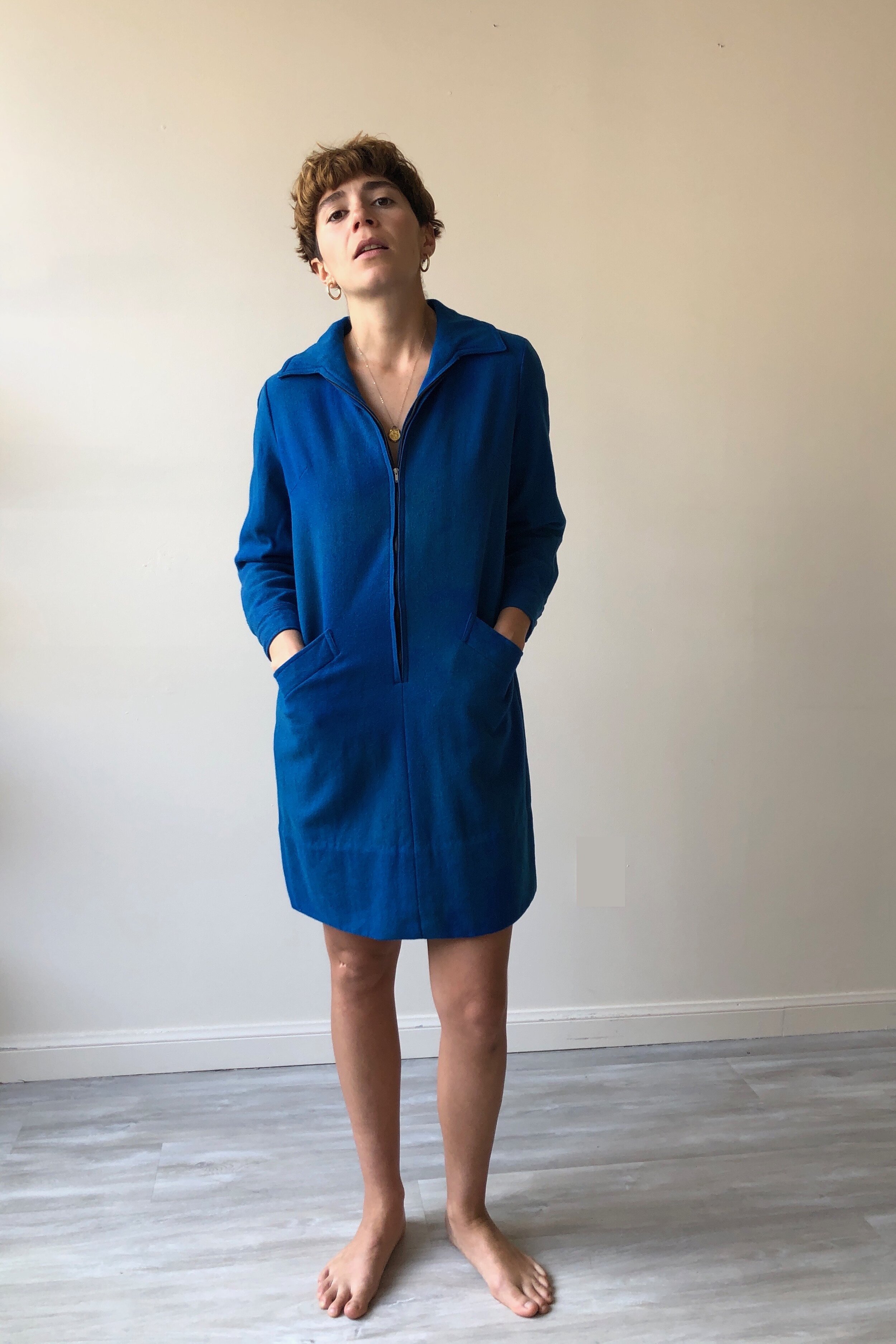 50s CYAN MINI DRESS - Sunset, San Francisco