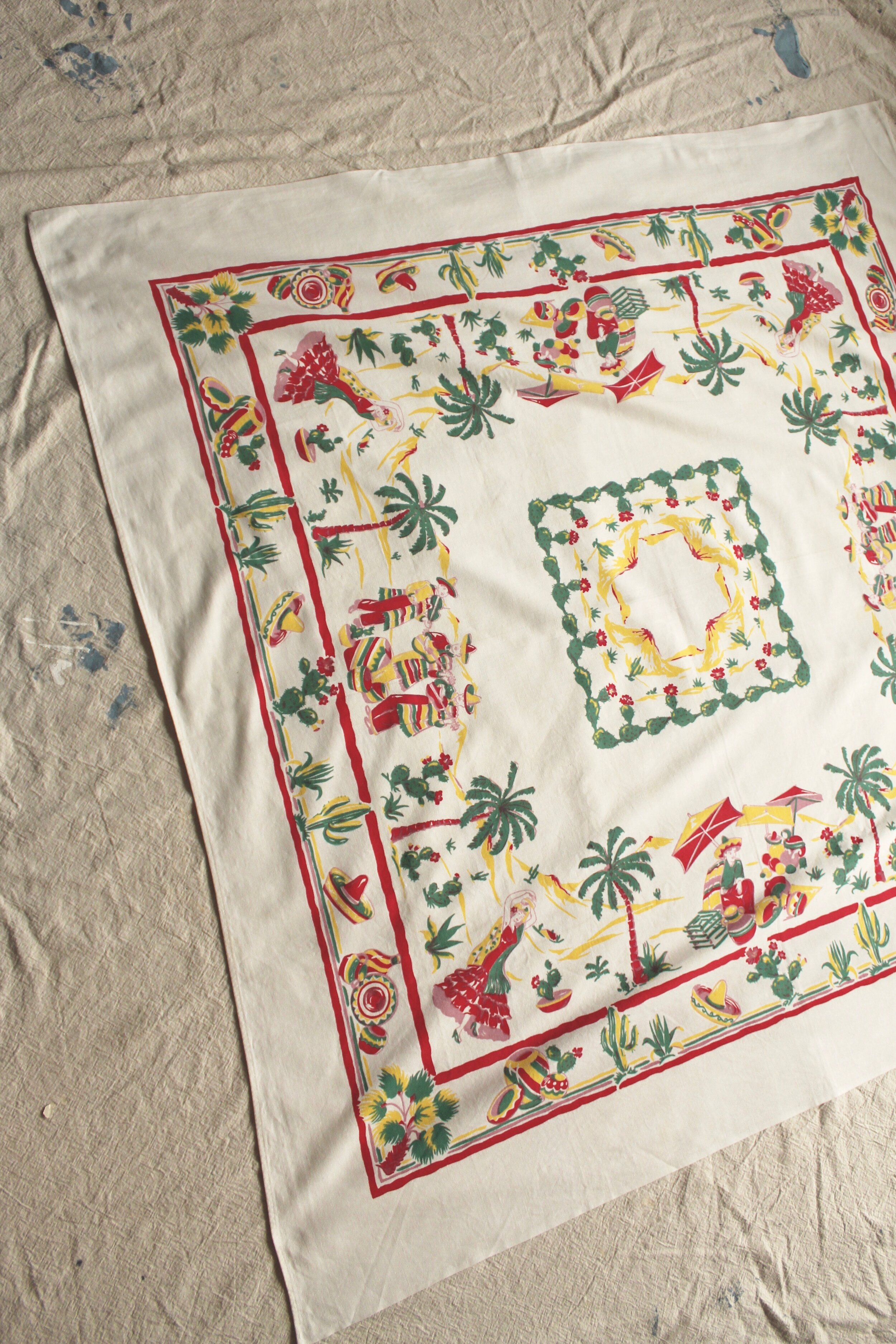 1950s Mexican tablecloth 