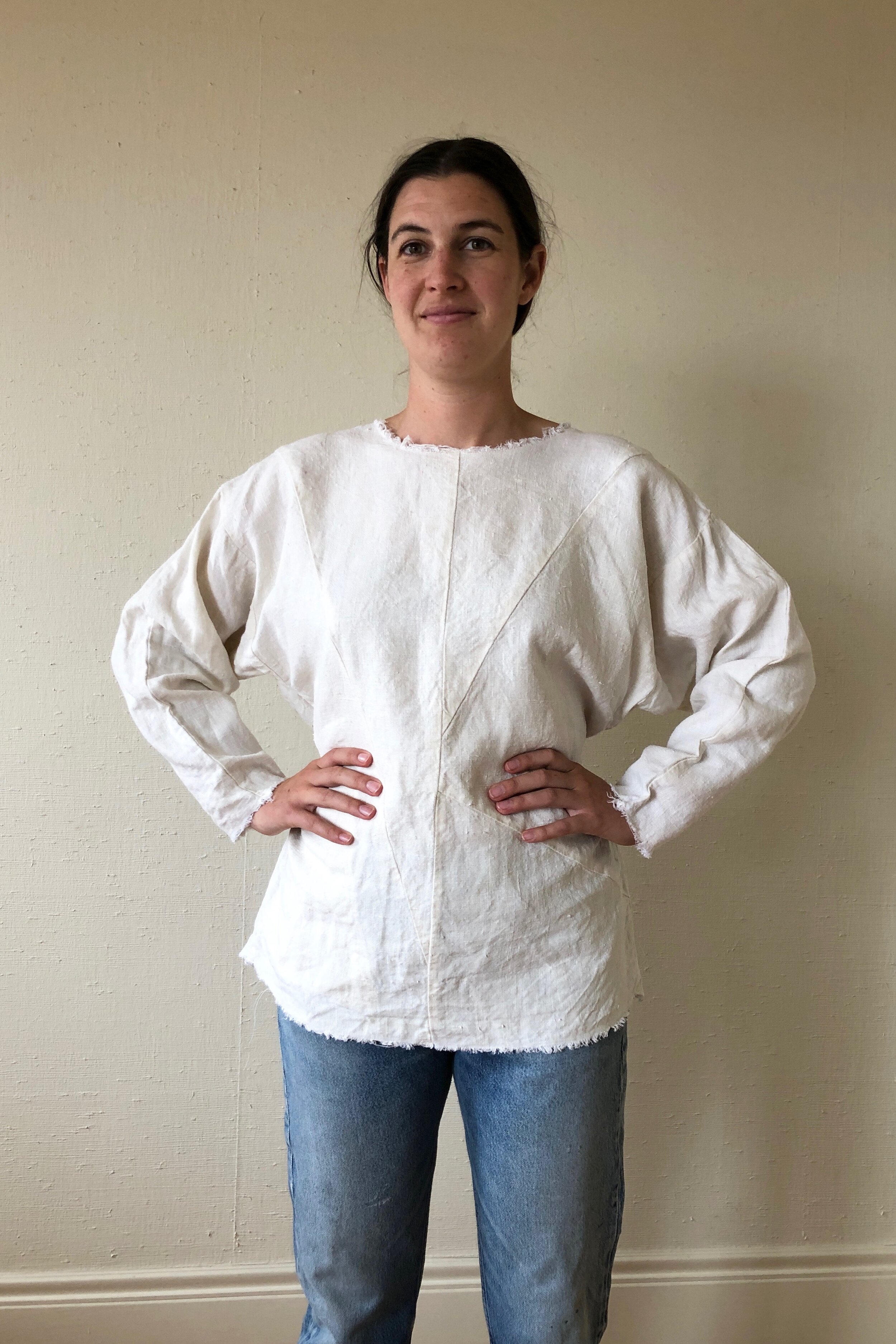 80s QUILTED LINEN TOP - Los Altos Hills, Ca