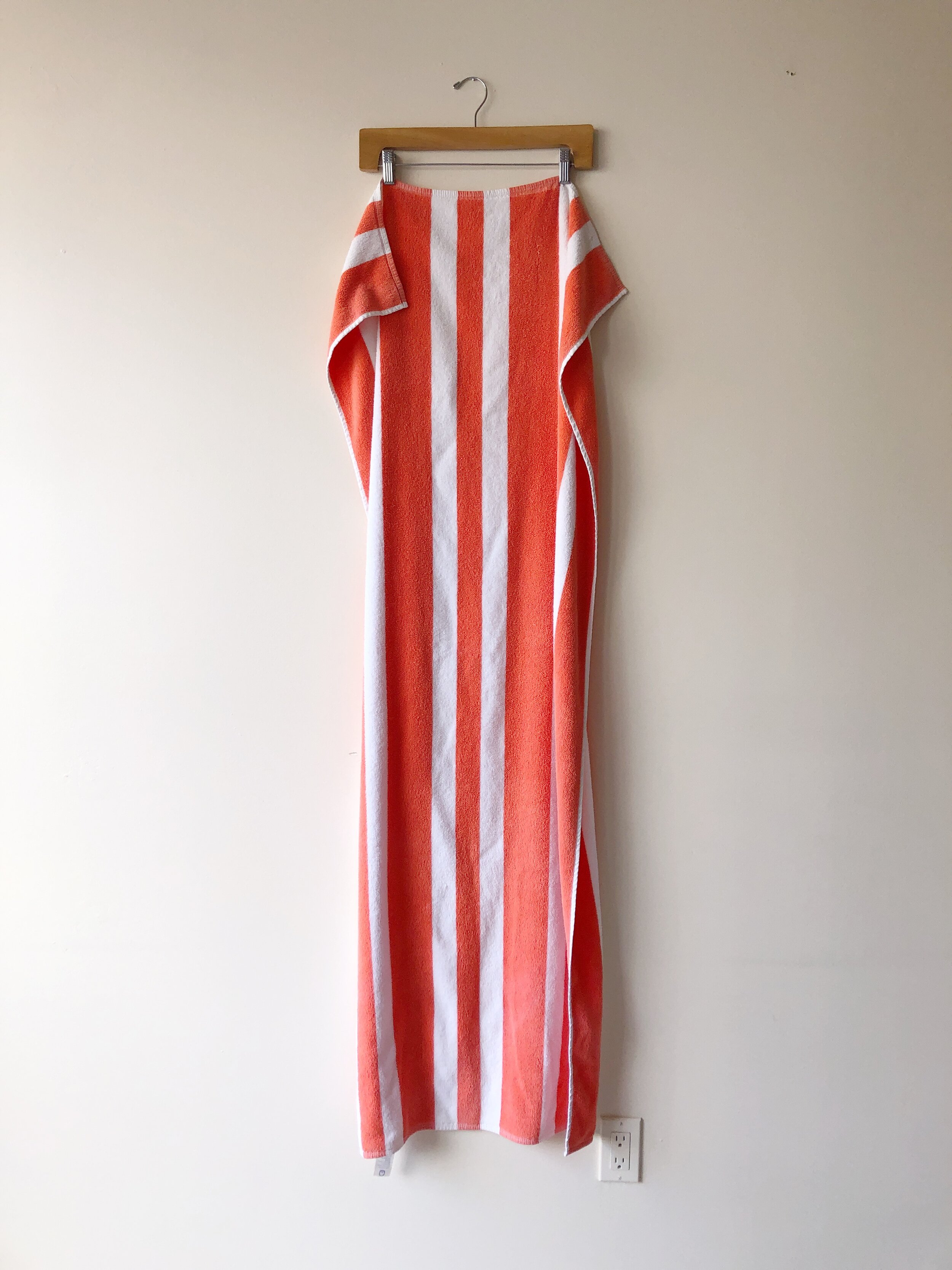 80s FADED TOMATO BEACH TOWEL - Mt. Davidson, San Francisco