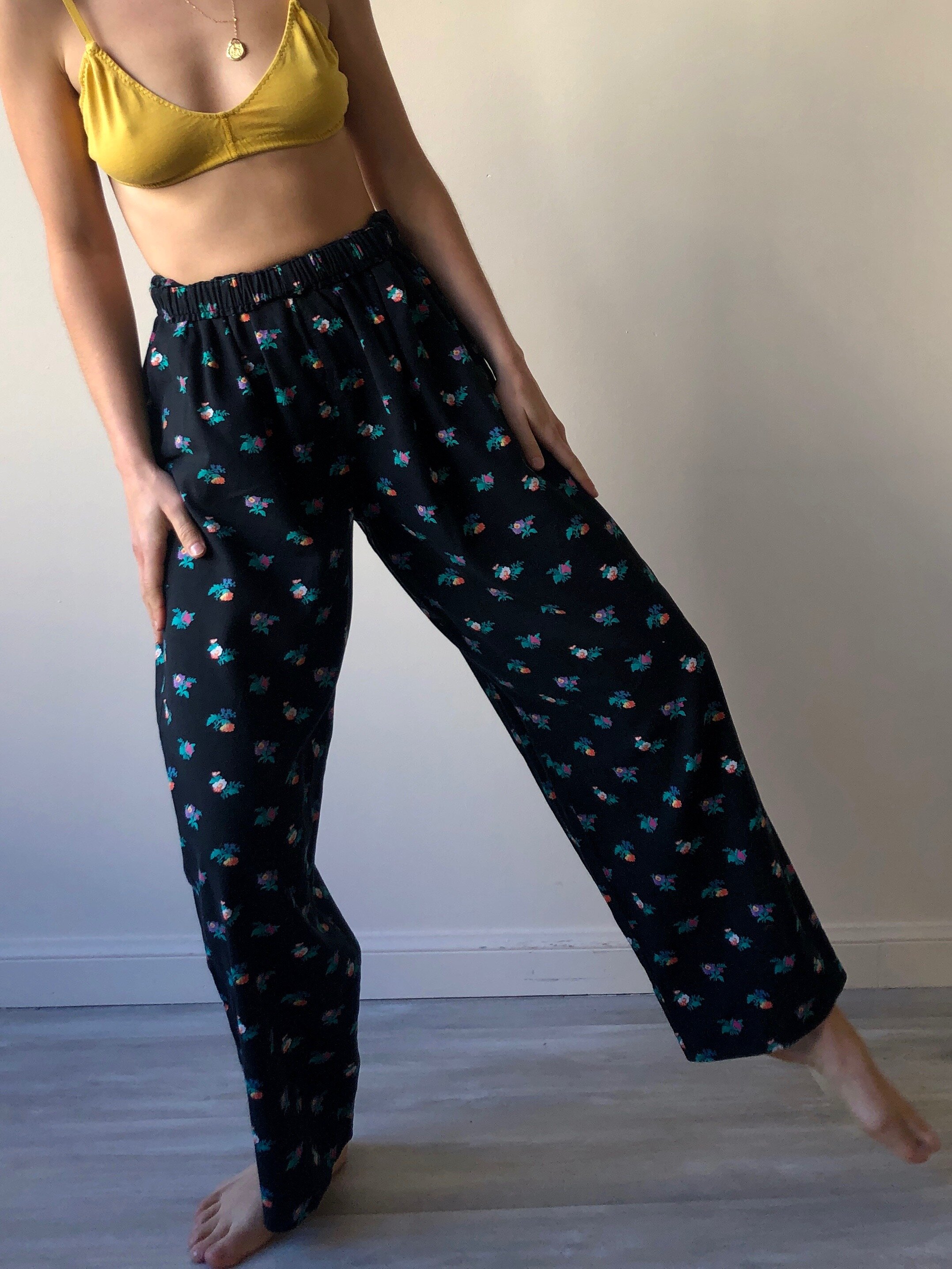 90s COTTON FLORAL EASY PANTS - Mt. Davidson, San Francisco