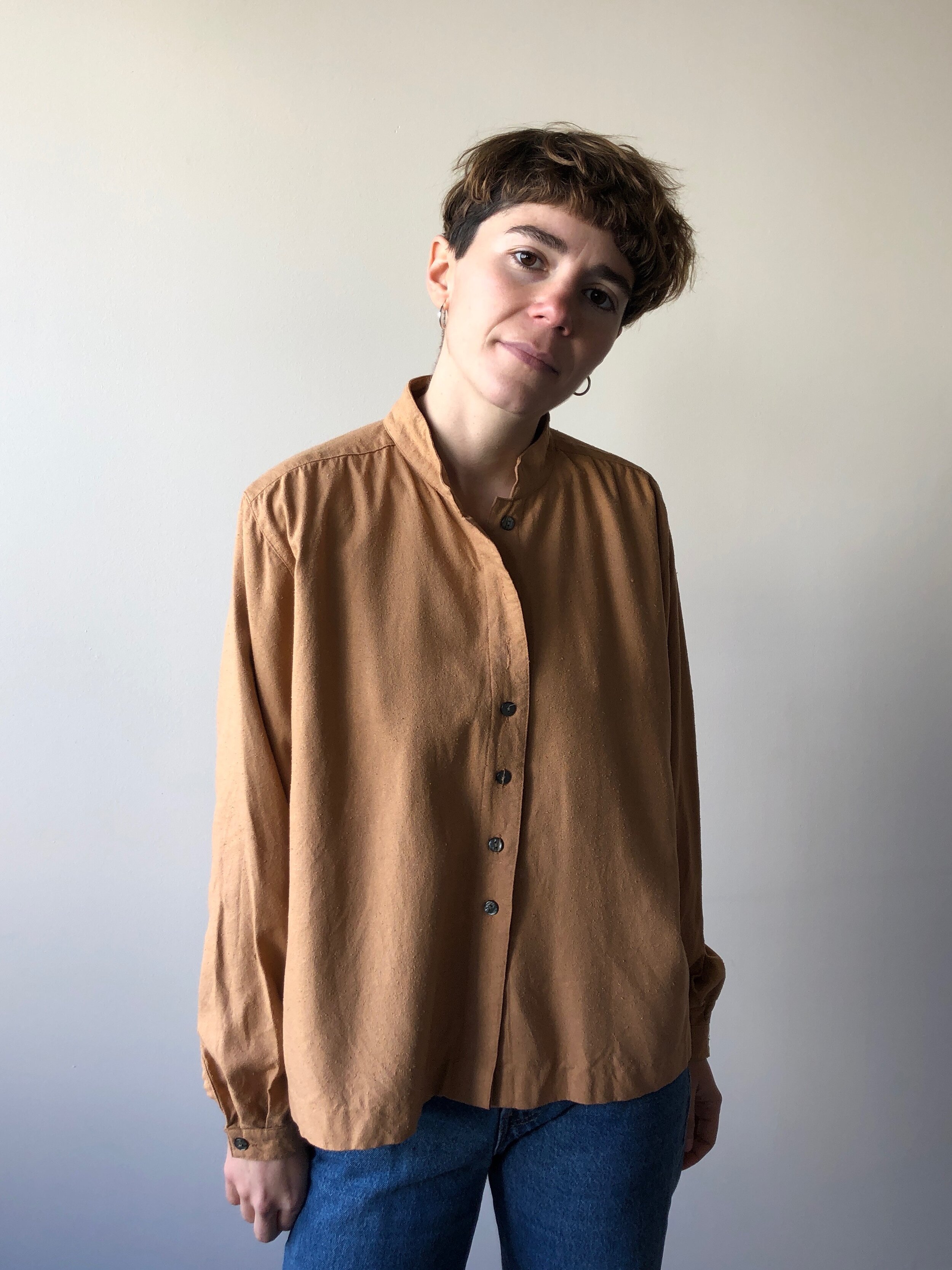 90s SILK NOIL HAZELNUT TOP - Mt. Davidson, San Francisco