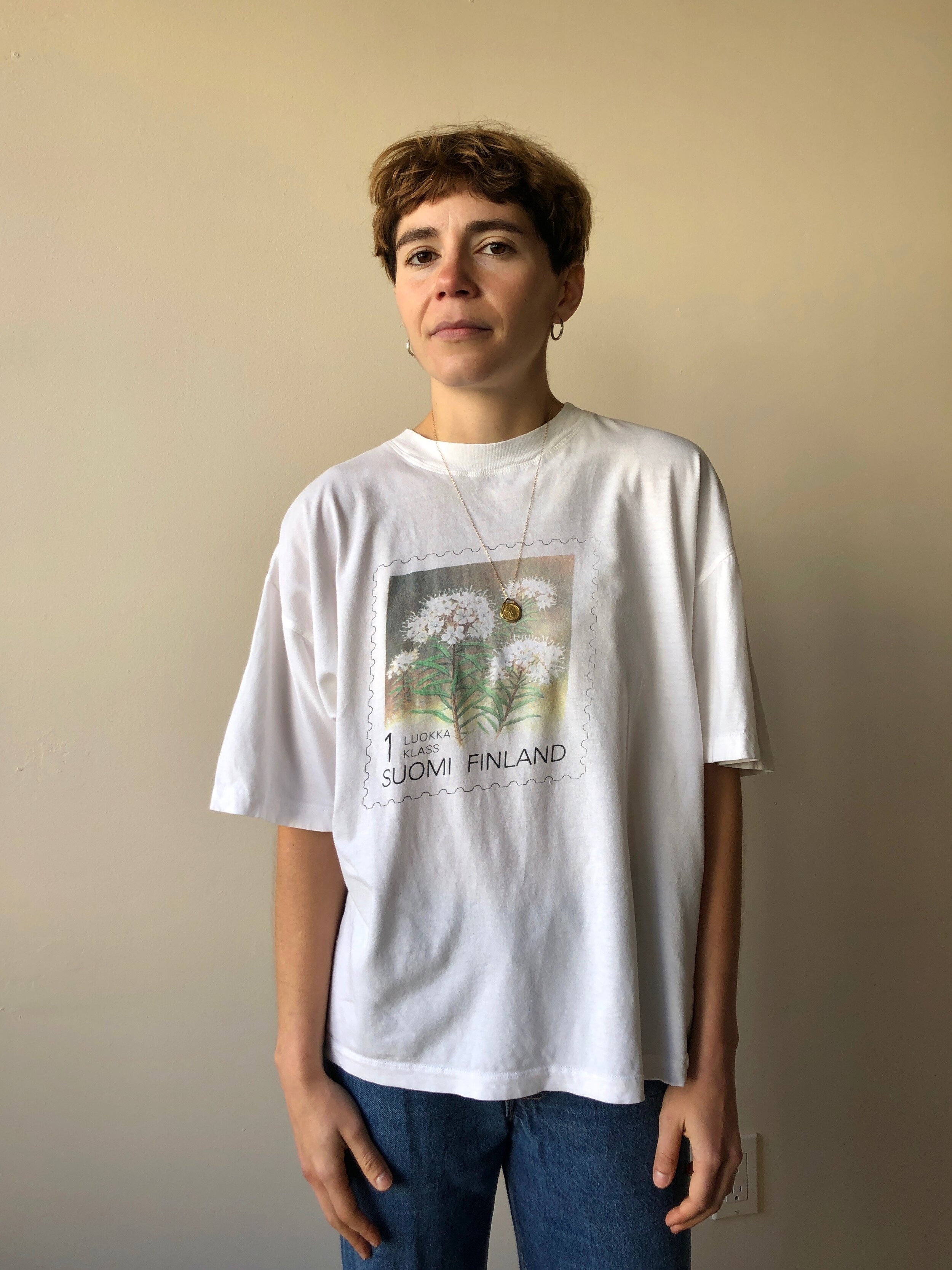 90s FINLAND STAMP TEE - Mt. Davidson, San Francisco