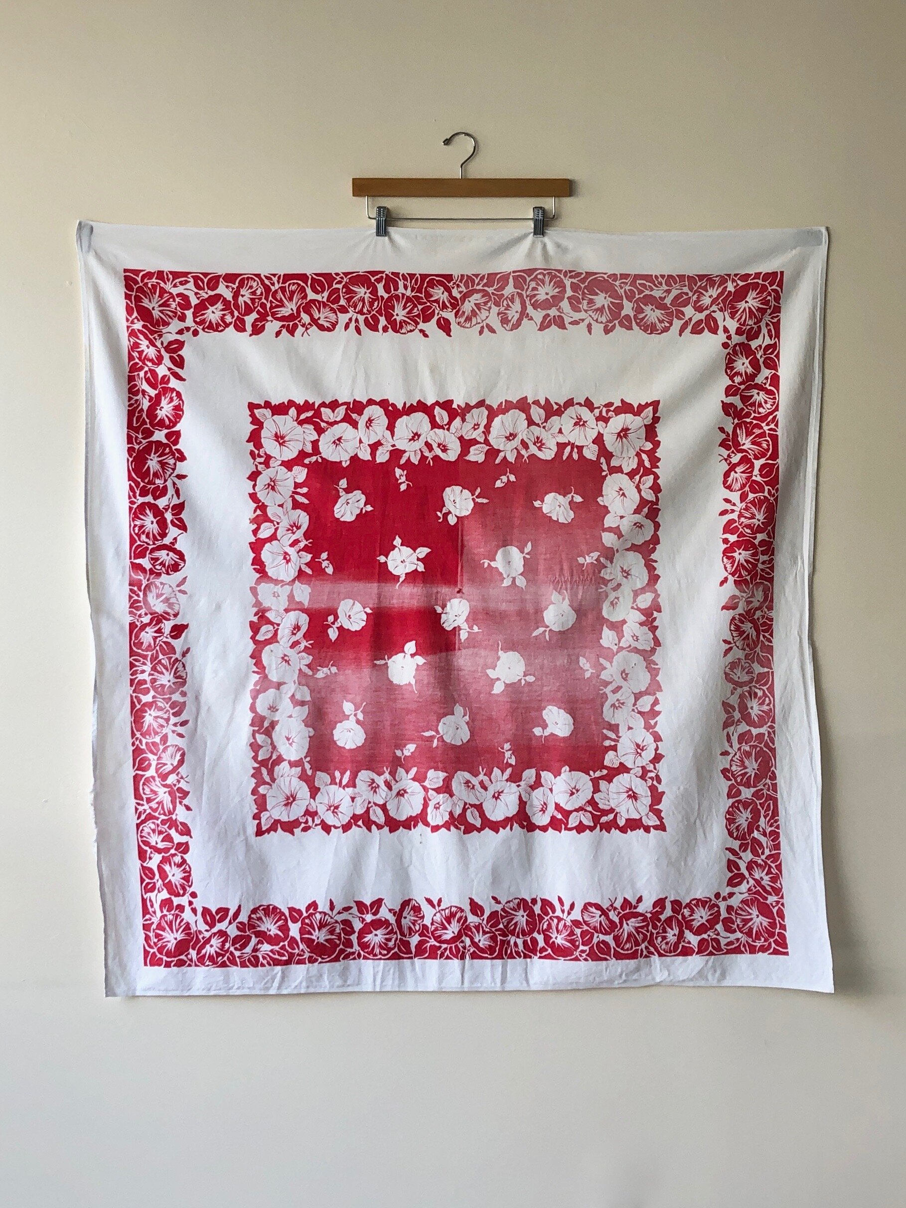 40s FADED MORNING GLORY TABLE CLOTH - North Beach, San Francisco 