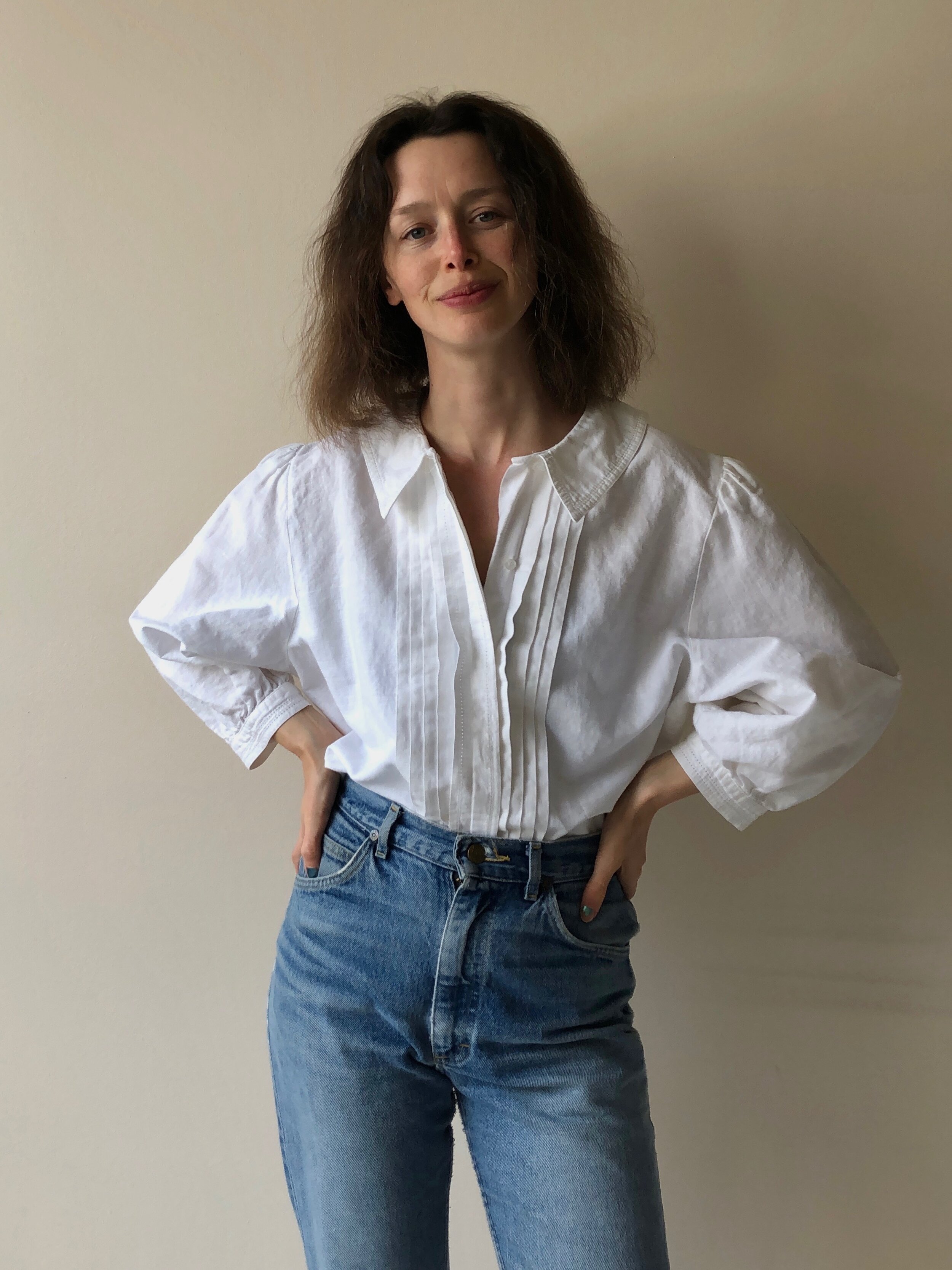 80s CREAM SWEETIE BLOUSE - Mt. Davidson, San Francisco