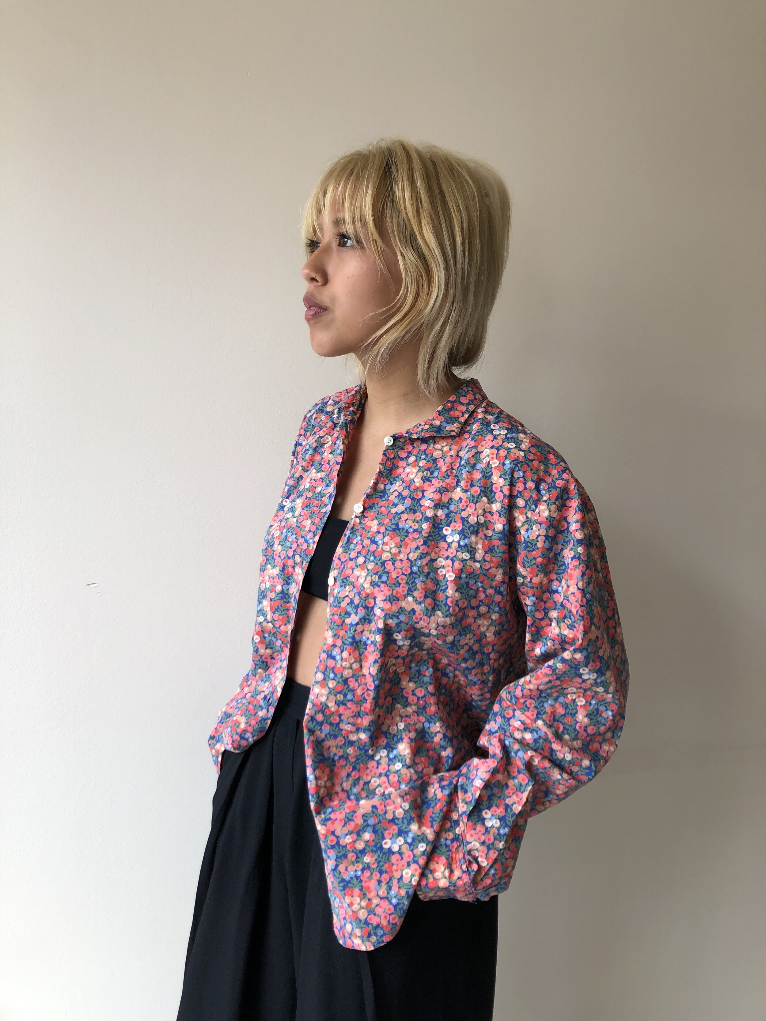 80s LIBERTY OF LONDON BERRY BUTTON DOWN - Kensington, Ca