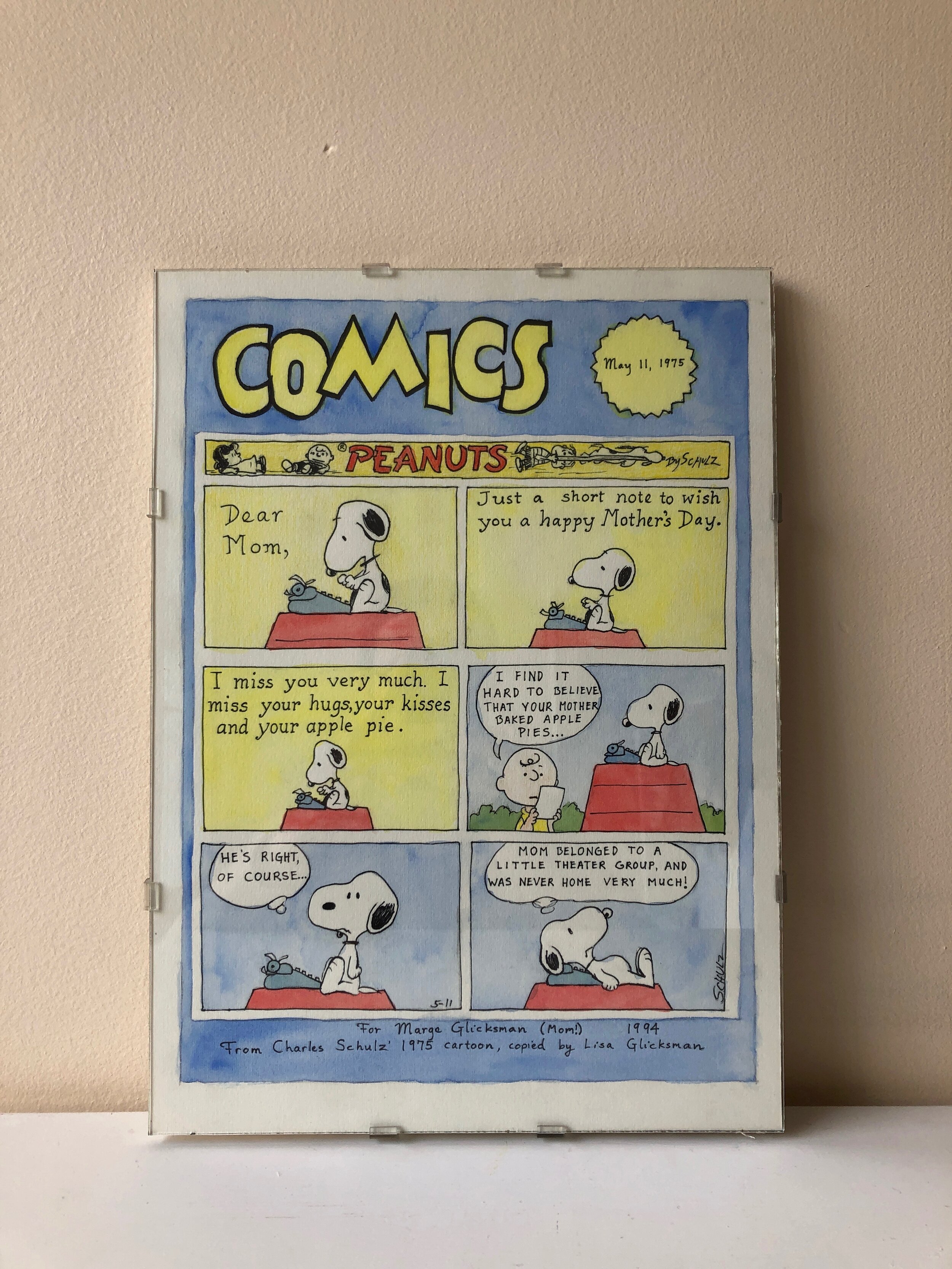 PICK UP ONLY - PEANUTS COMIC WATERCOLOR - Kensington, Ca