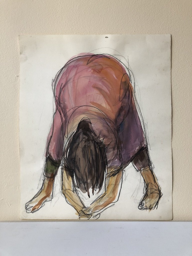 80s FORWARD FOLD WATERCOLOR PAINTING