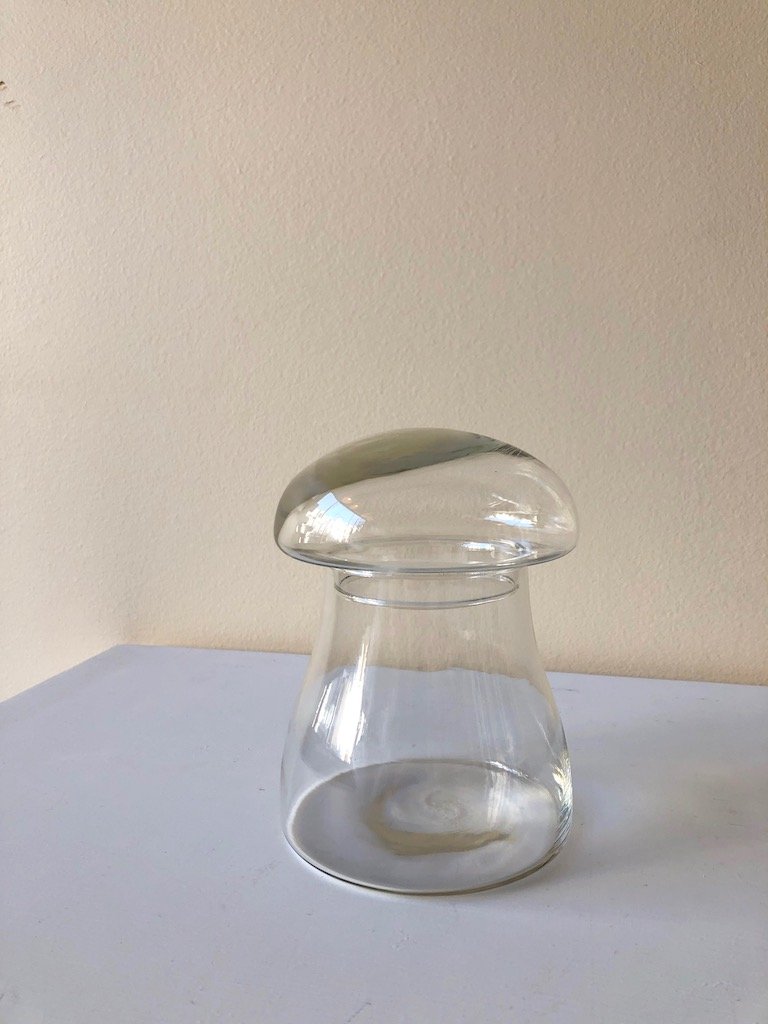 70s GLASS MUSHROOM JAR