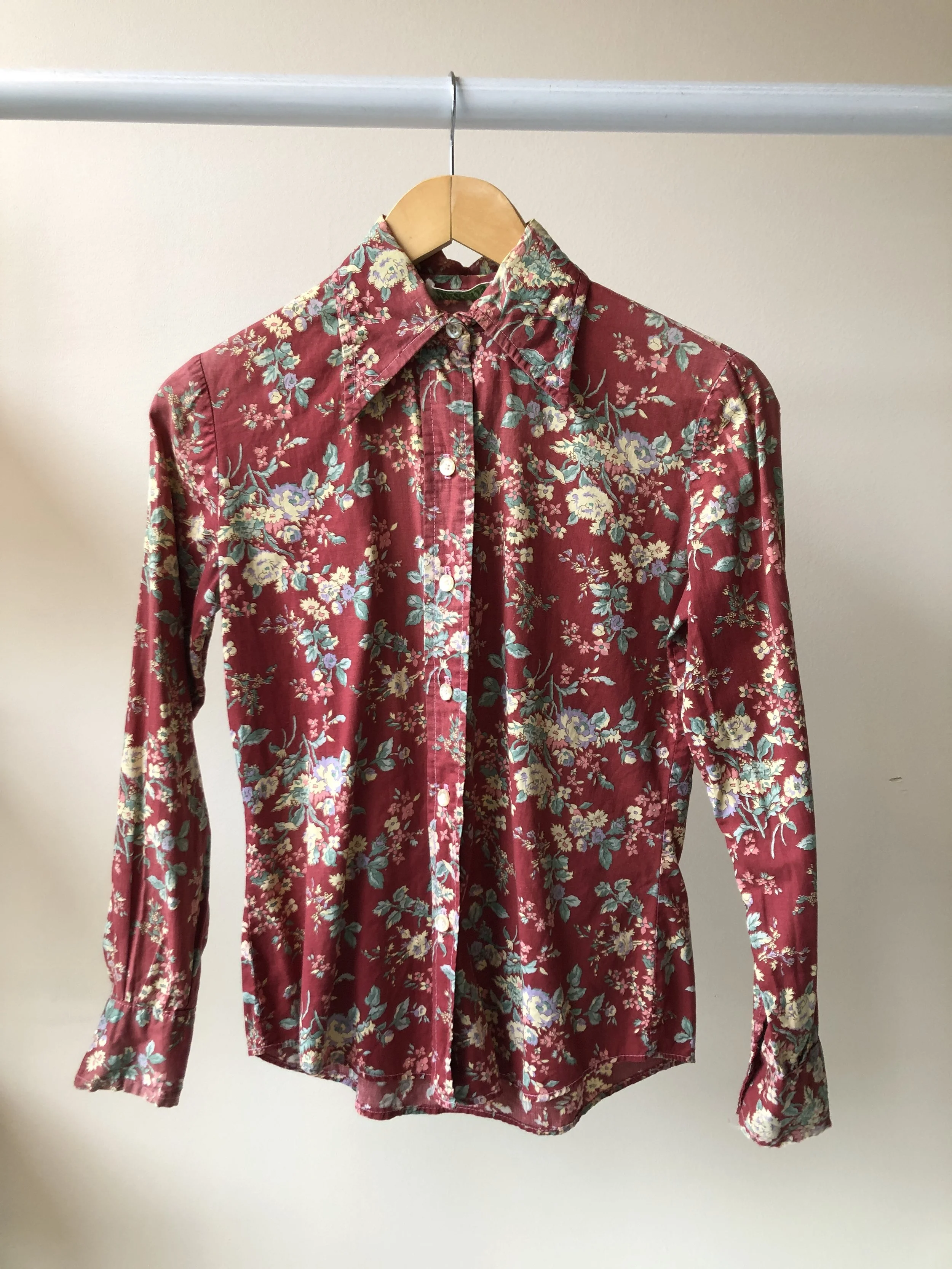 1970s cotton floral shirt