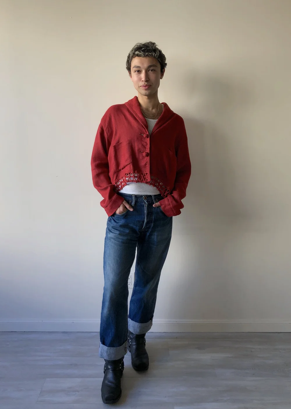ジャケット・アウター Romeo gigli archive 90s Early 90s Romeo Gigli Red Linen Jacket — body philosophy club