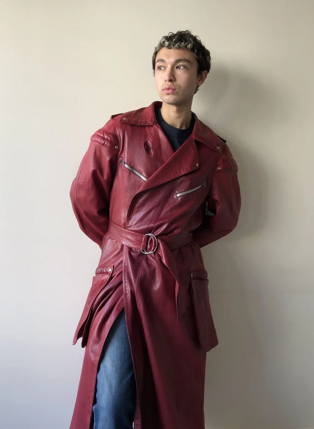 ジャケット・アウター 80s \"claude montana\" leather belted coat ジャケット・アウター 80s 