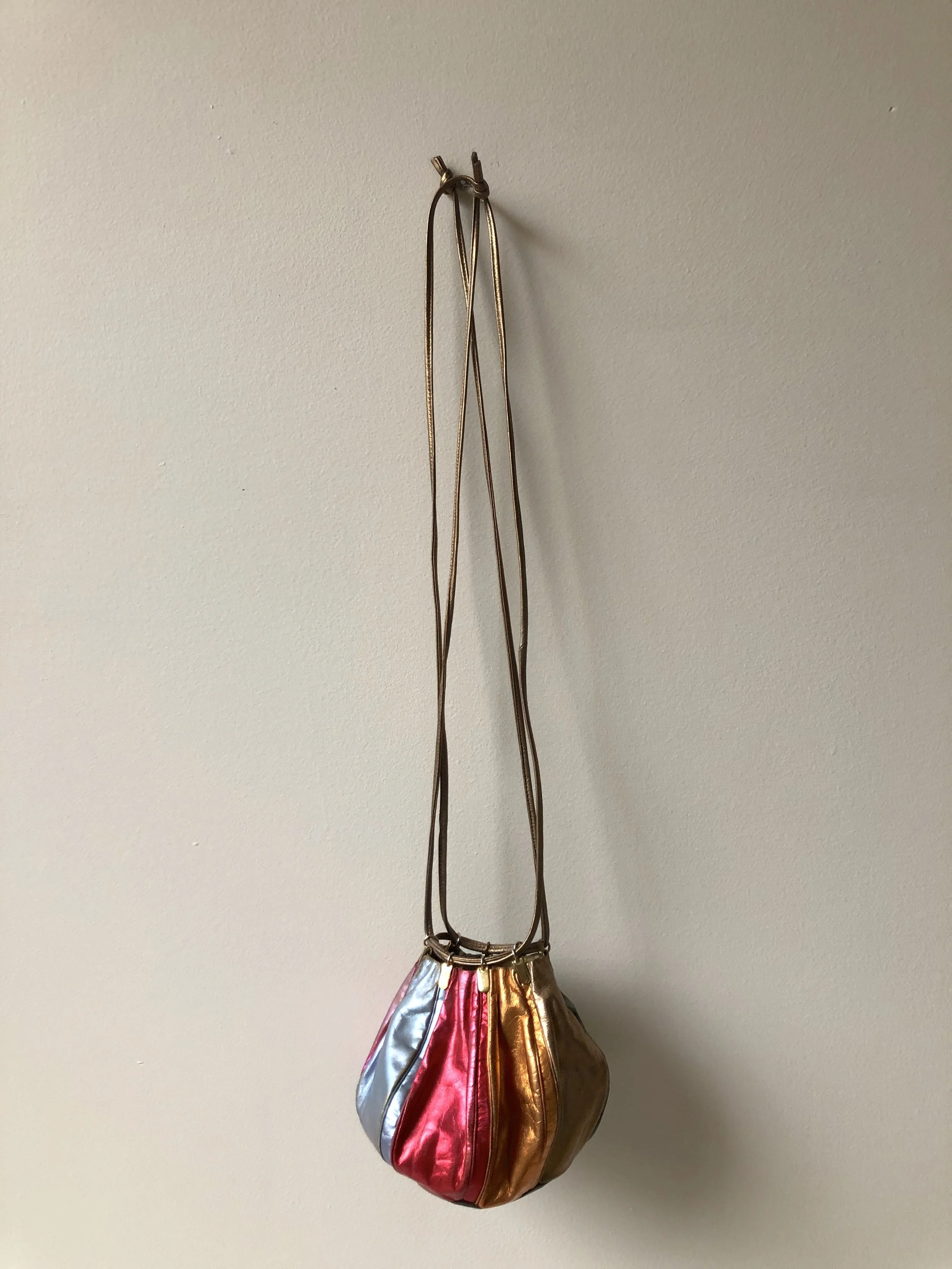 1980s Judith Leiber metallic satchel