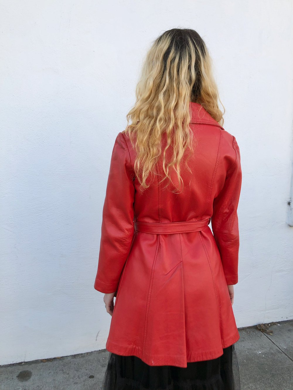 60s Tomato Leather Trench — body philosophy club