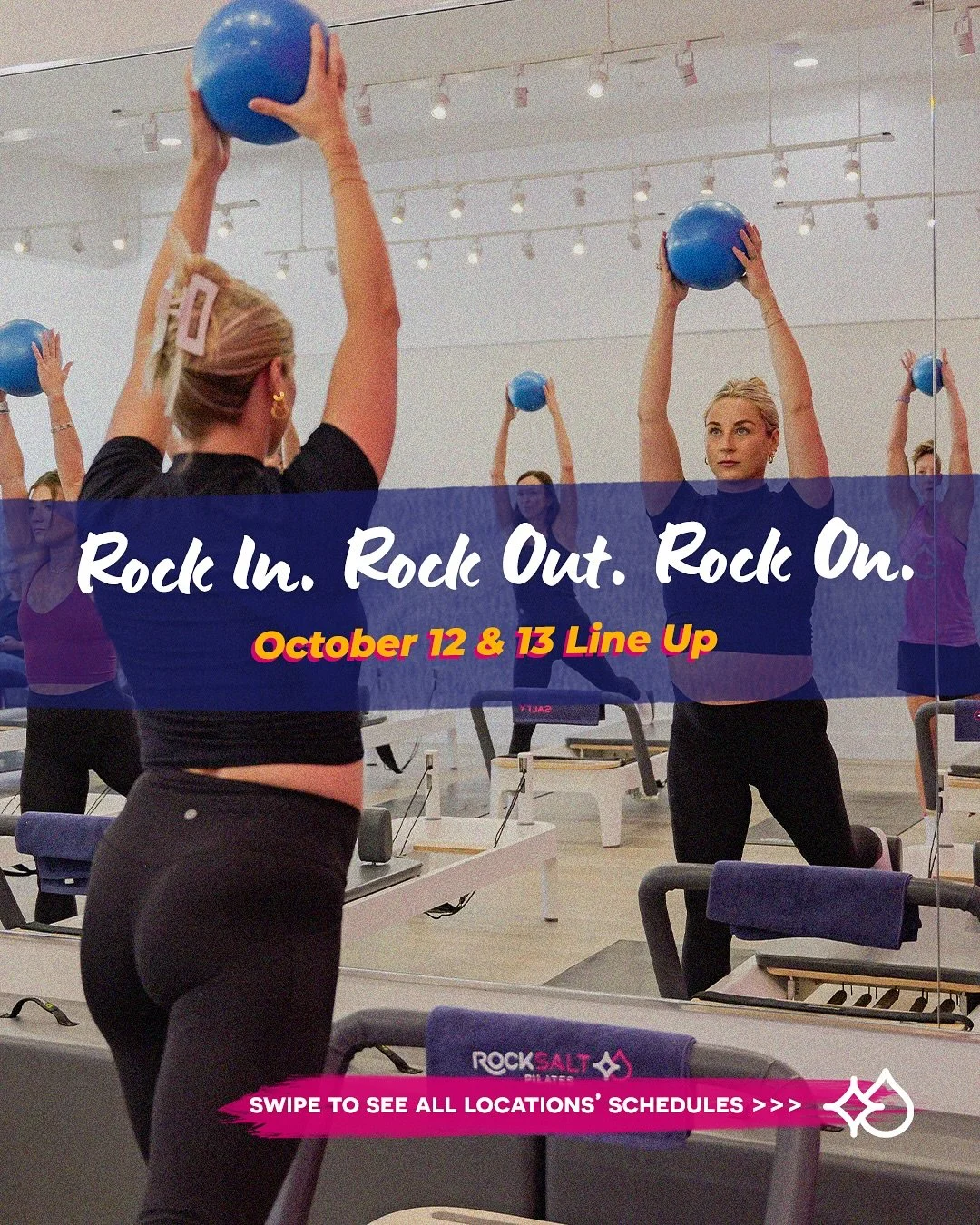 ROCK your week right. 💪
Check our October 12-13 schedule and let&rsquo;s get salty together! 💫

Book your spot 👉 rocksaltpilat.es/iq48 or see link in bio!

First timer? Get your first class for $20 or your first 5-pack for $99.

#GetSalty #RockSal